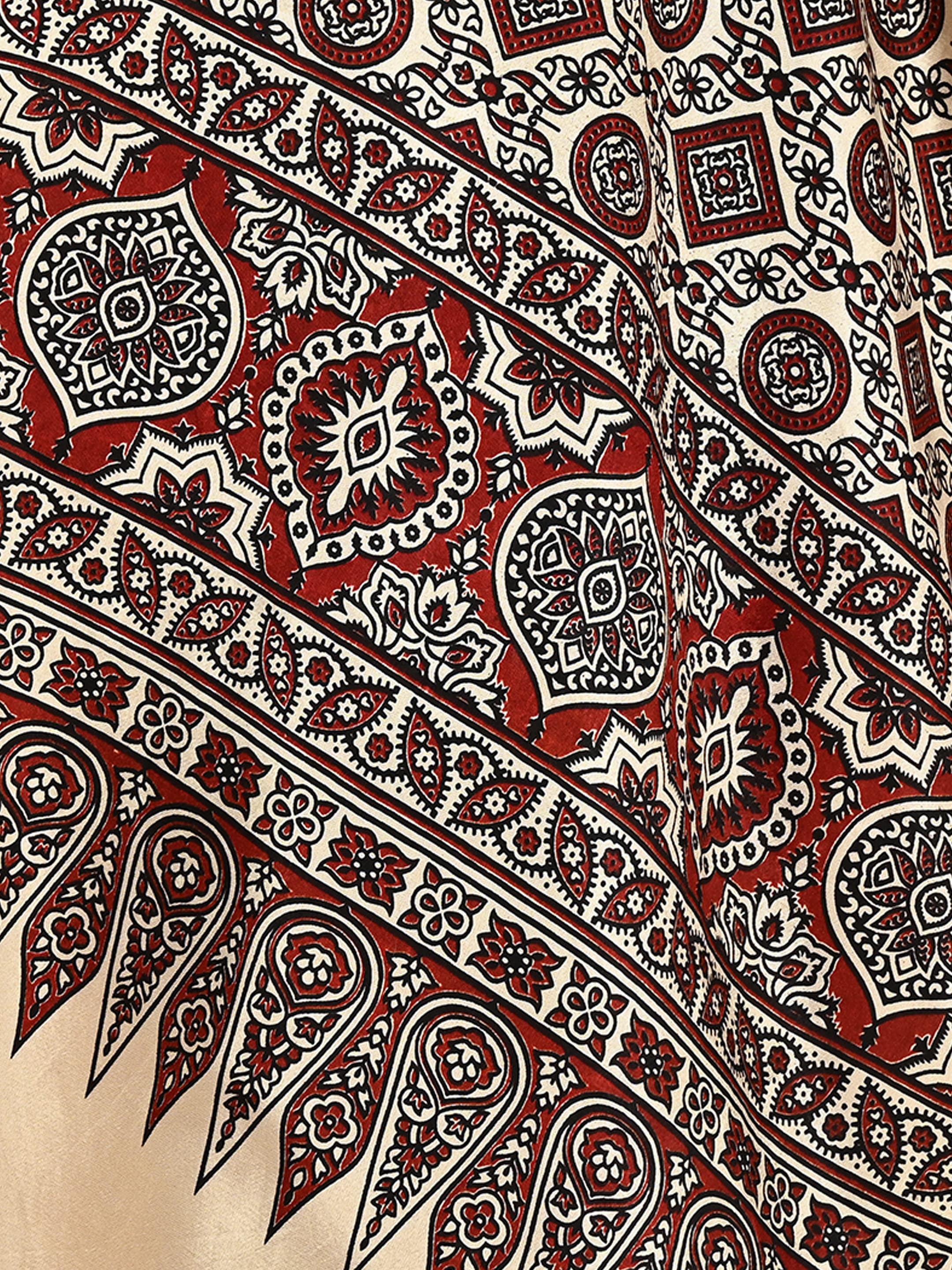 Cream Ajrakh Dupatta 2