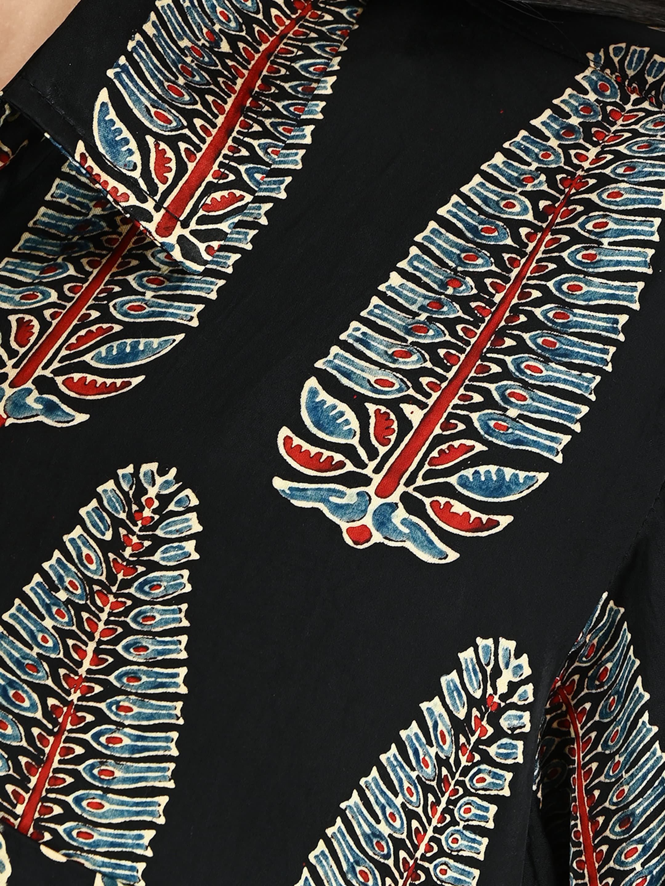 Black Leaf Print Shrug Jacket 5