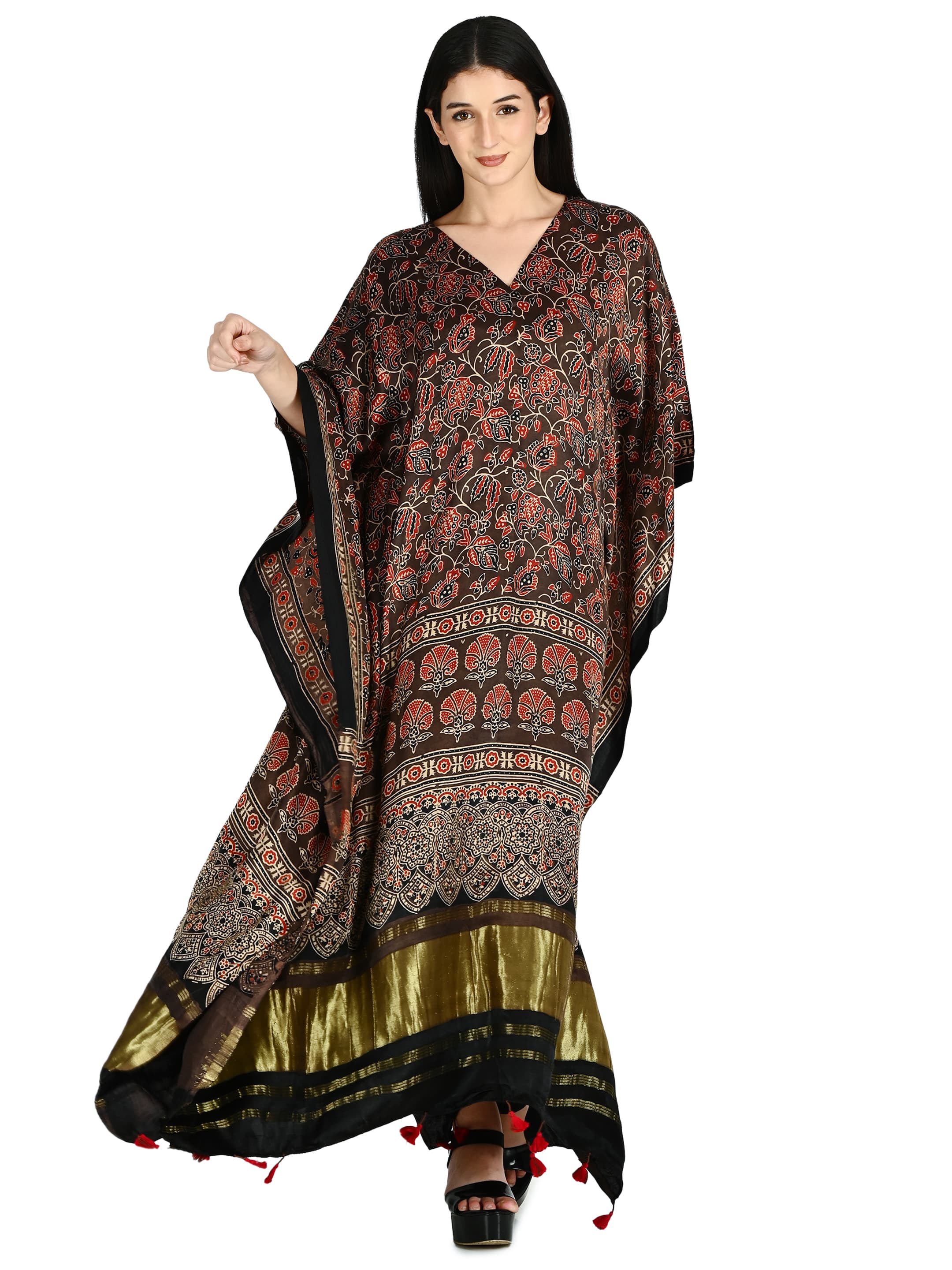 Black Ajrakh Kaftan