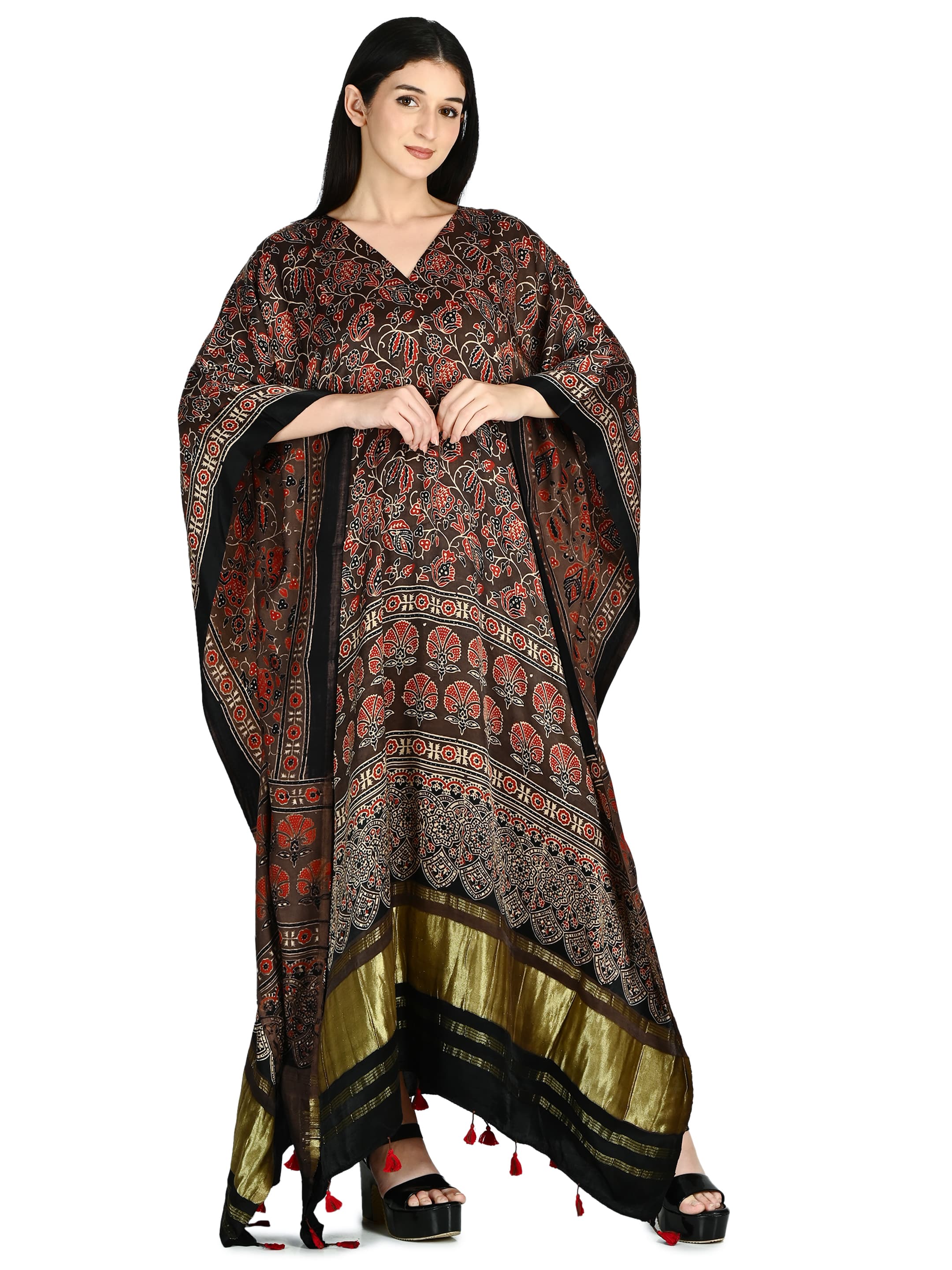 Black Ajrakh Kaftan 3