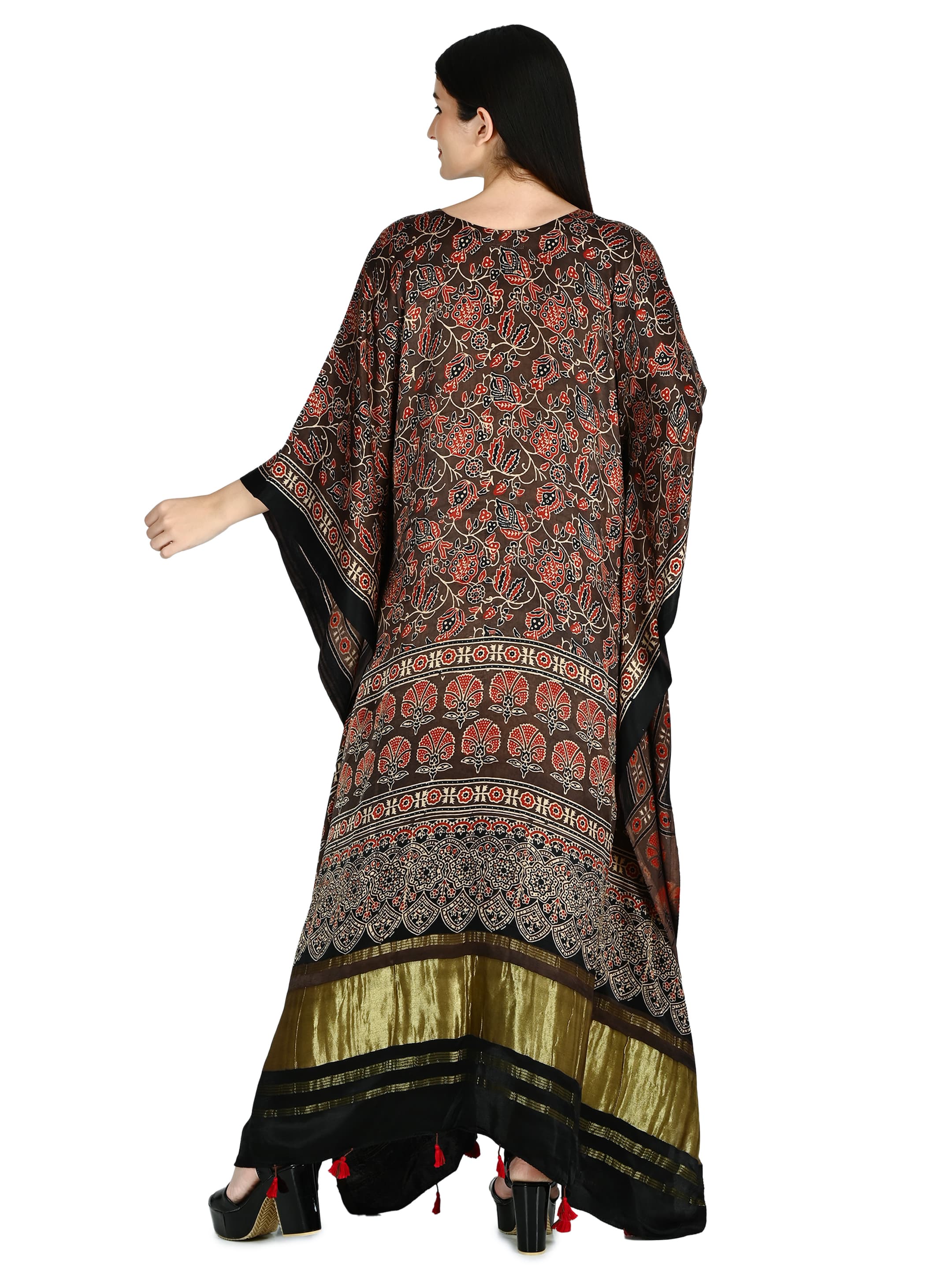 Black Ajrakh Kaftan 4