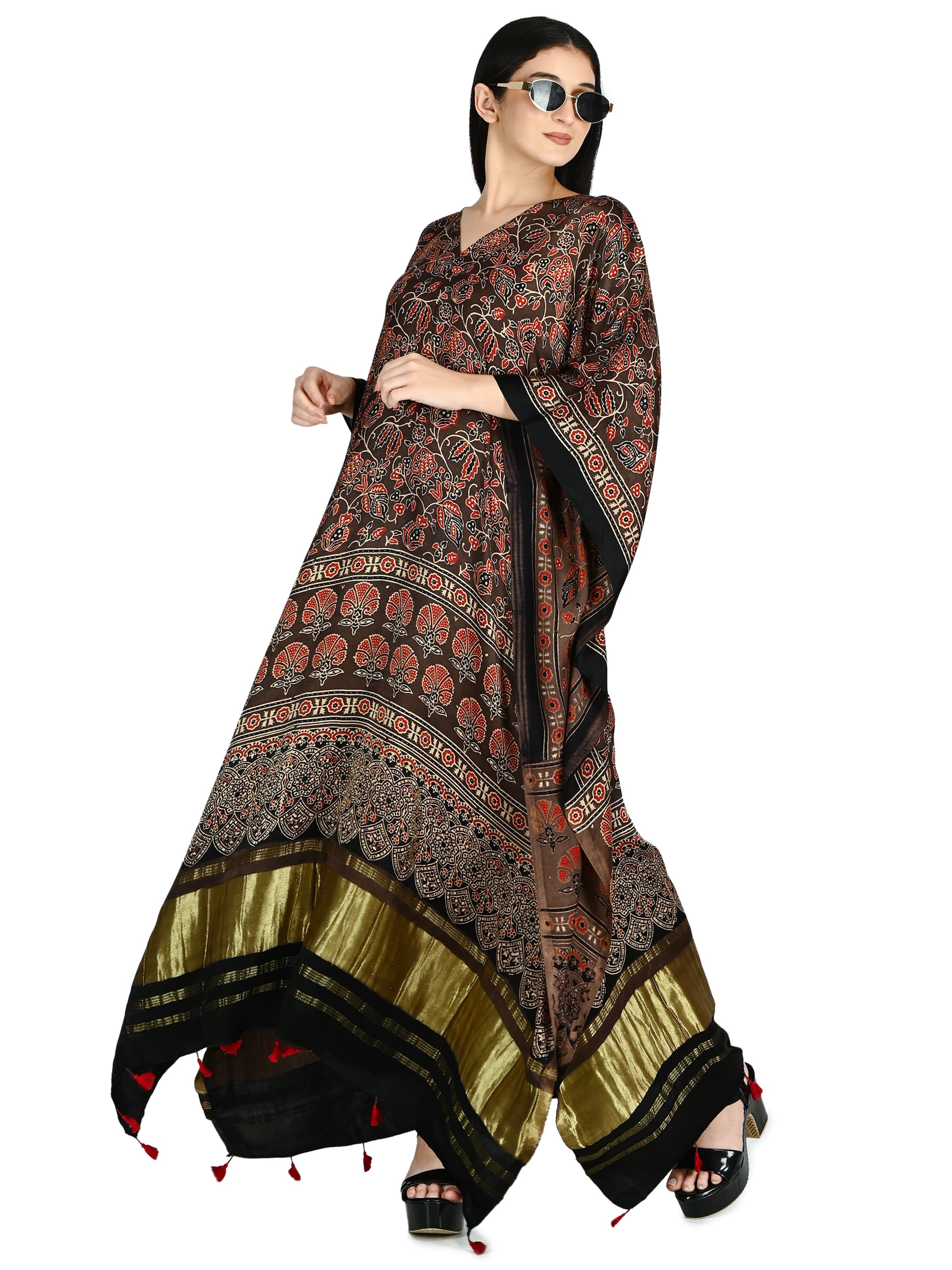 Black Ajrakh Kaftan 5