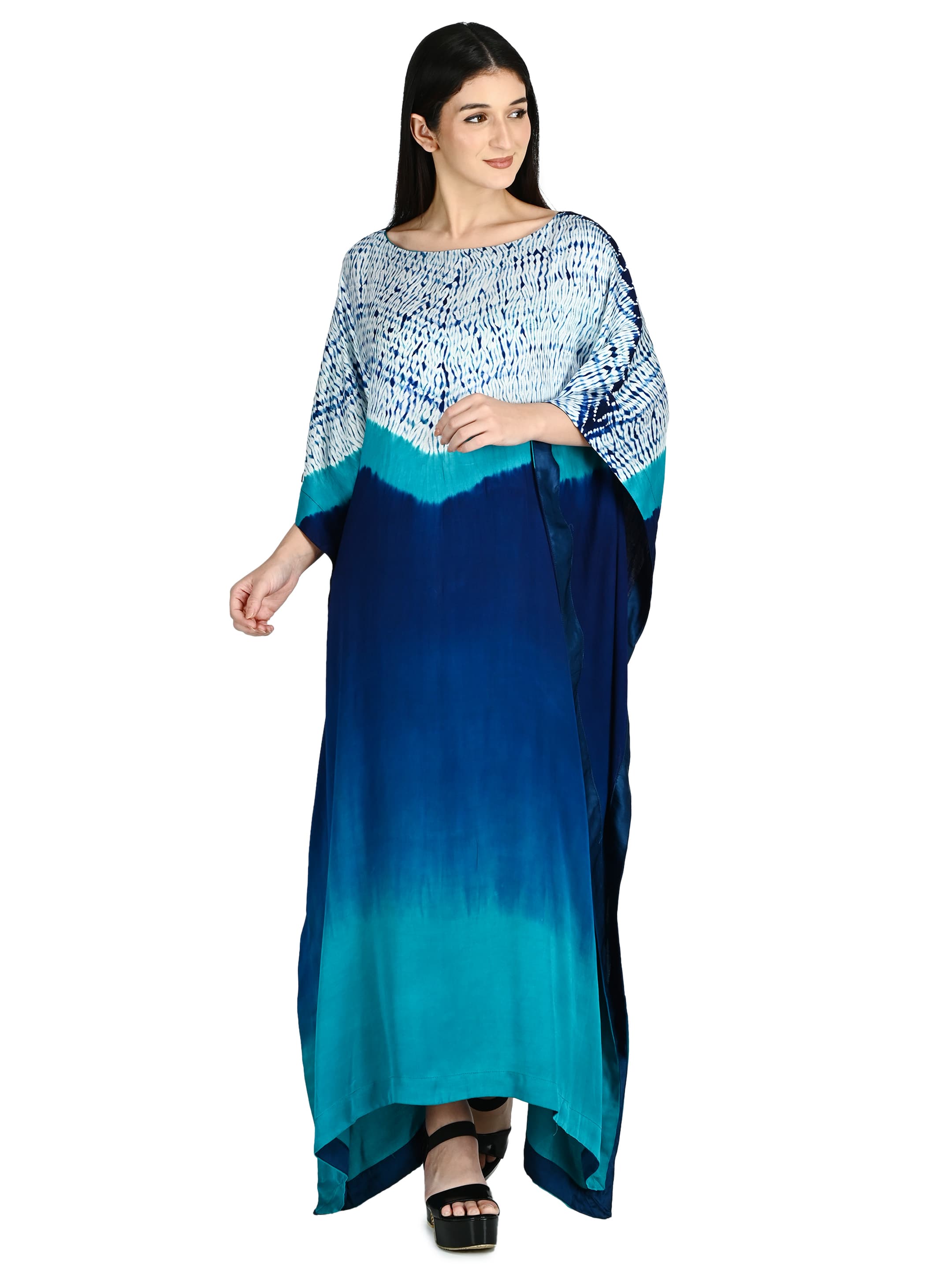 Blue Shibori Ombre Kaftan