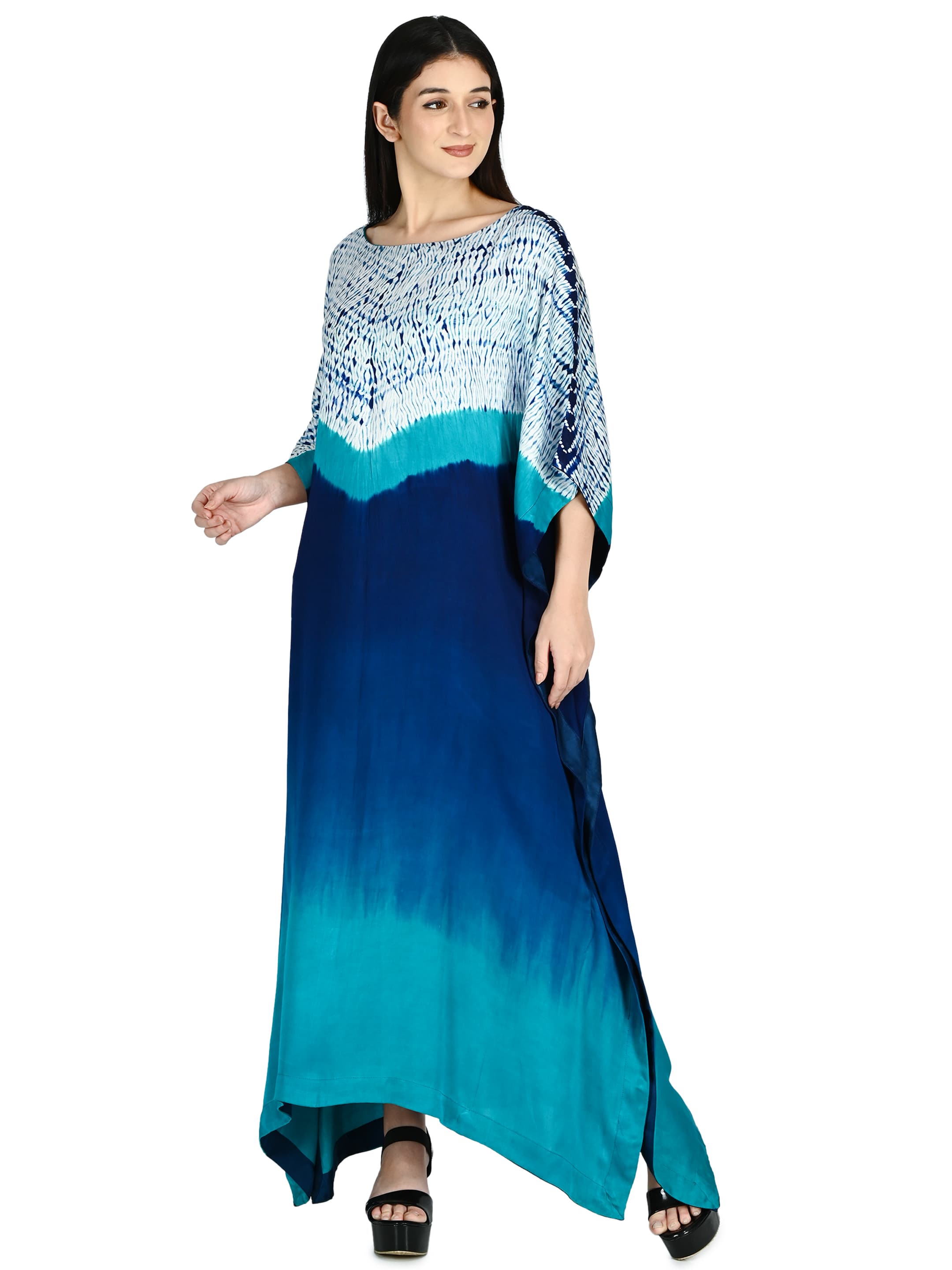 Blue Shibori Ombre Kaftan 2