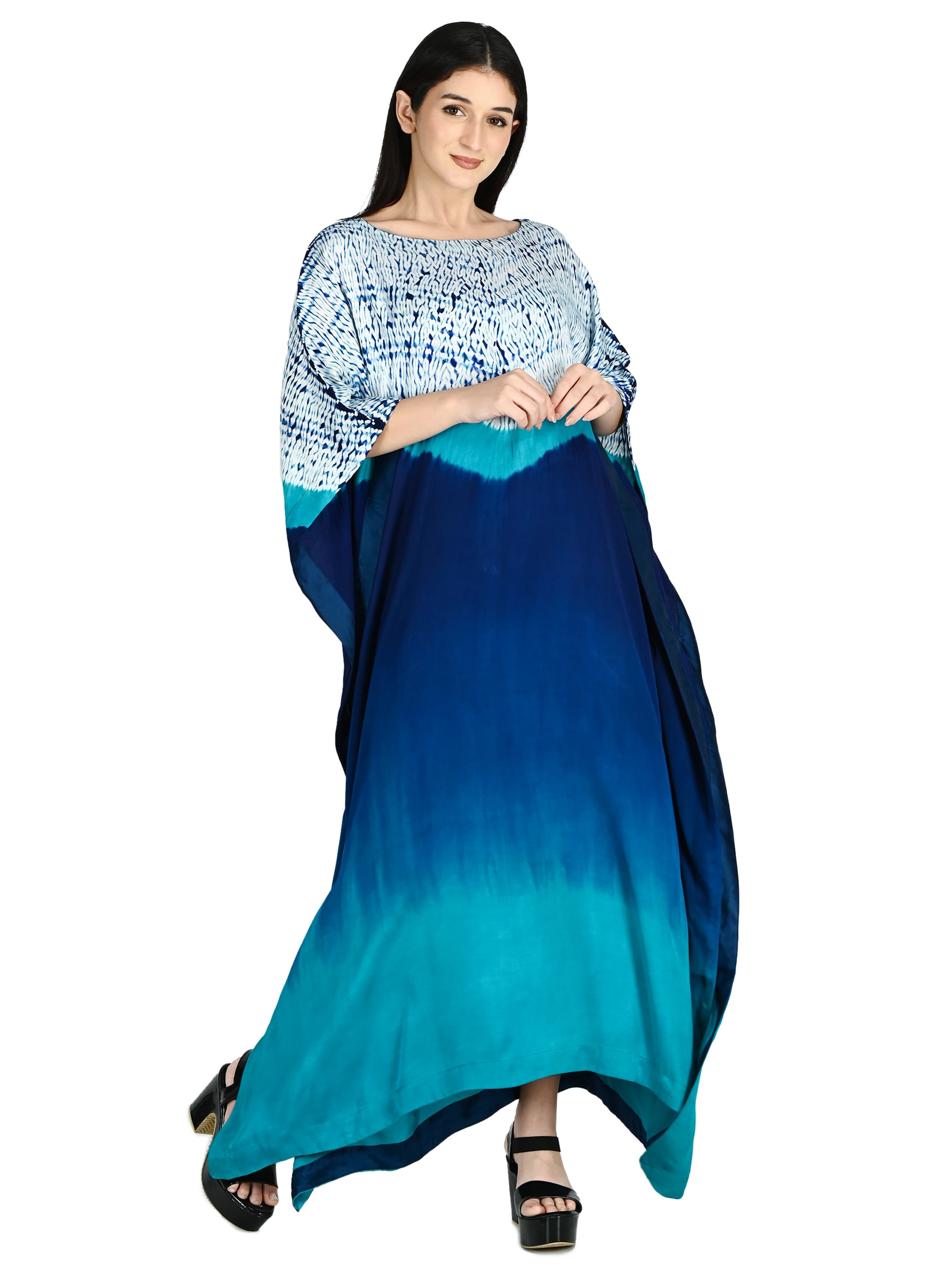 Blue Shibori Ombre Kaftan 3