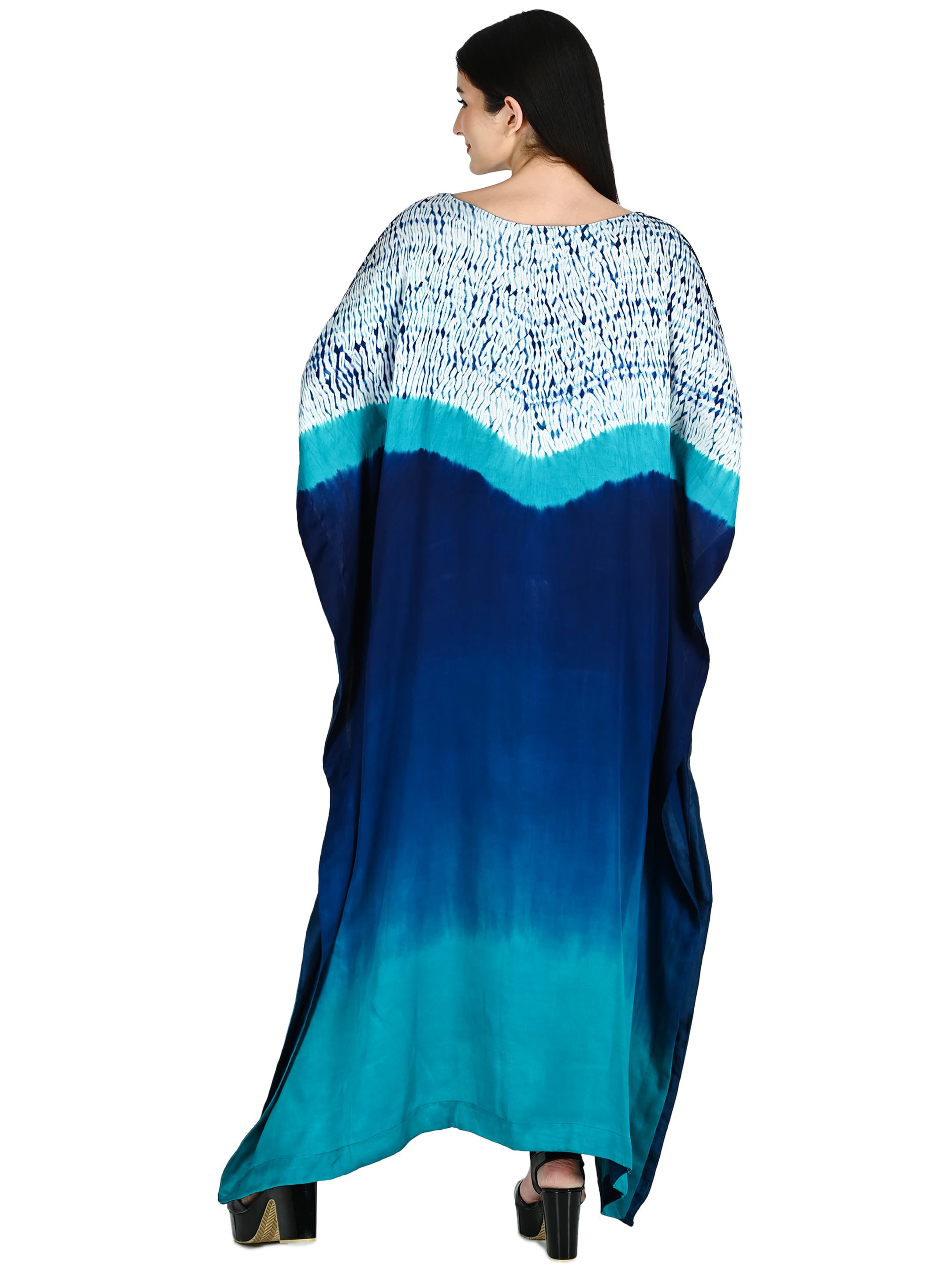 Blue Shibori Ombre Kaftan 4