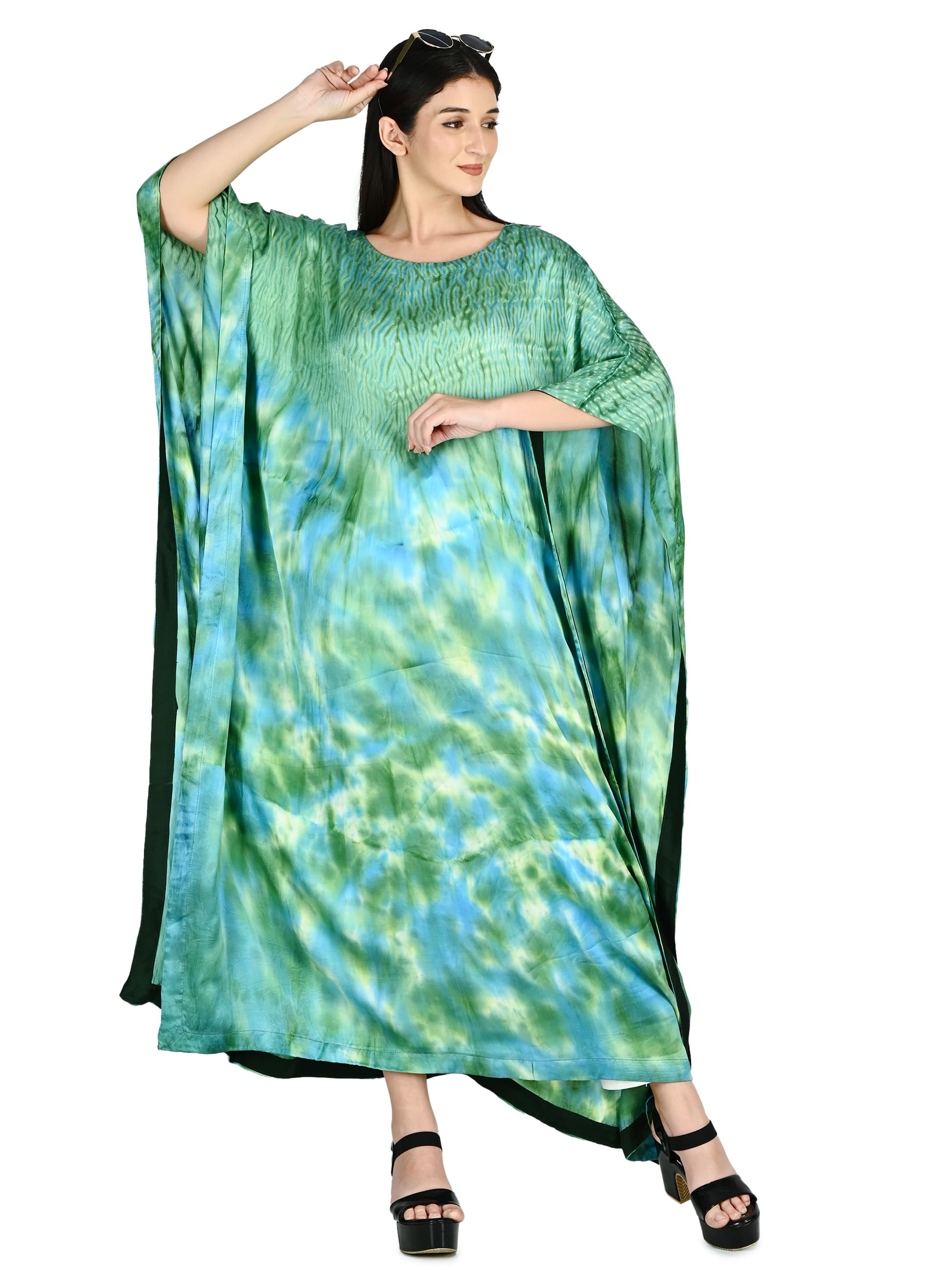 Sage Shibori Kaftan 5