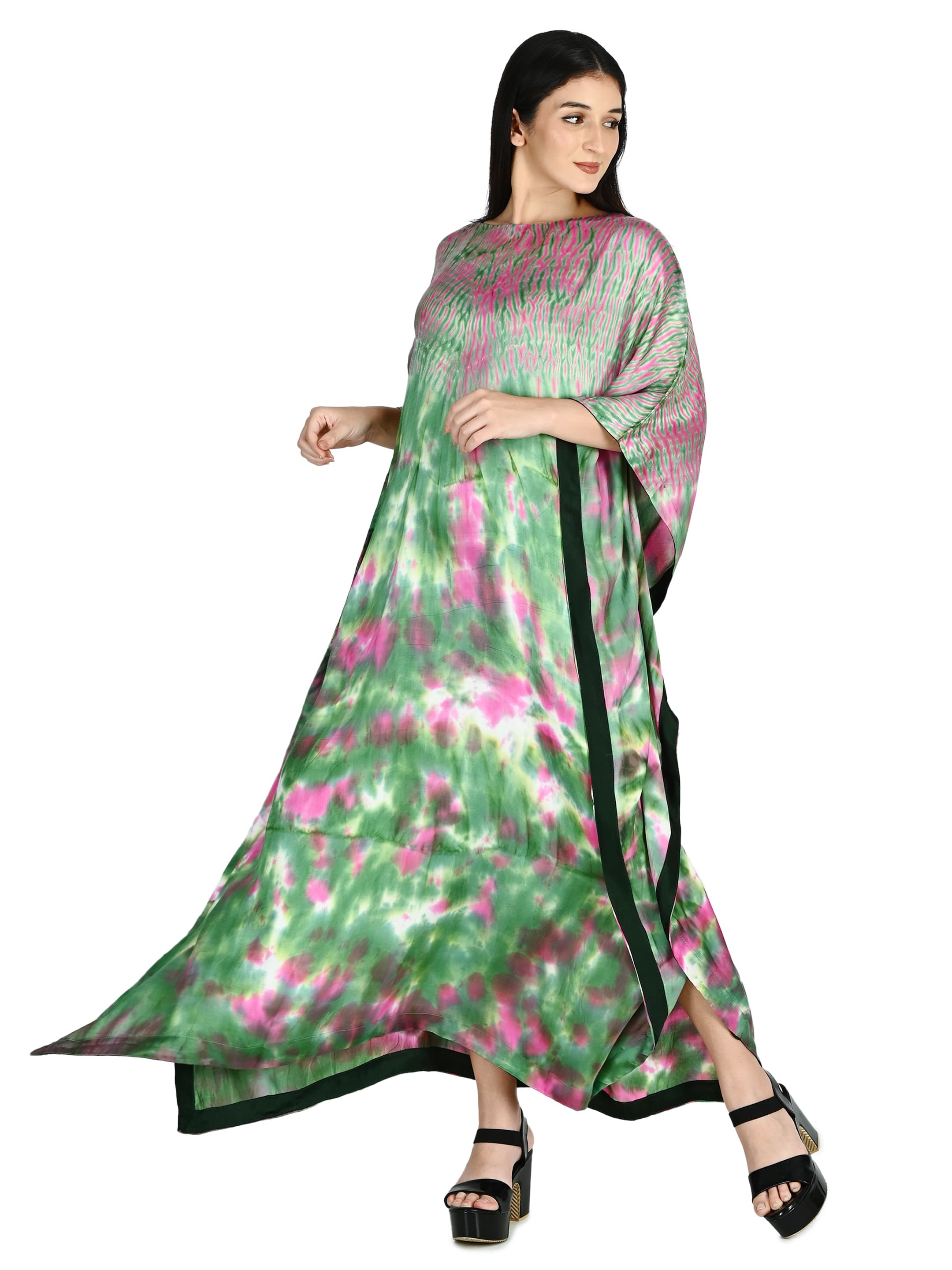 Emerald & Rose Tie-Dye Kaftan 2
