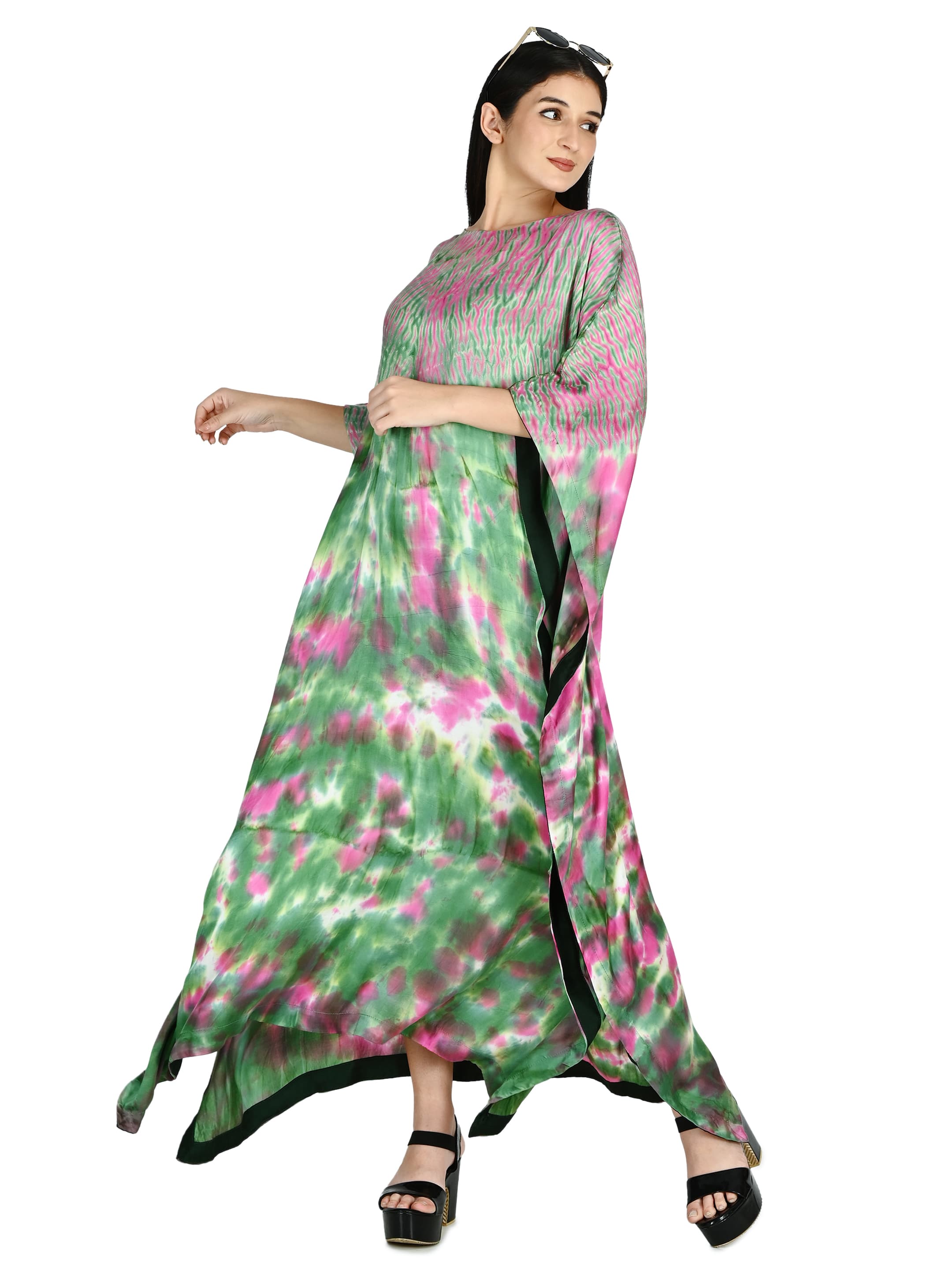 Emerald & Rose Tie-Dye Kaftan 6