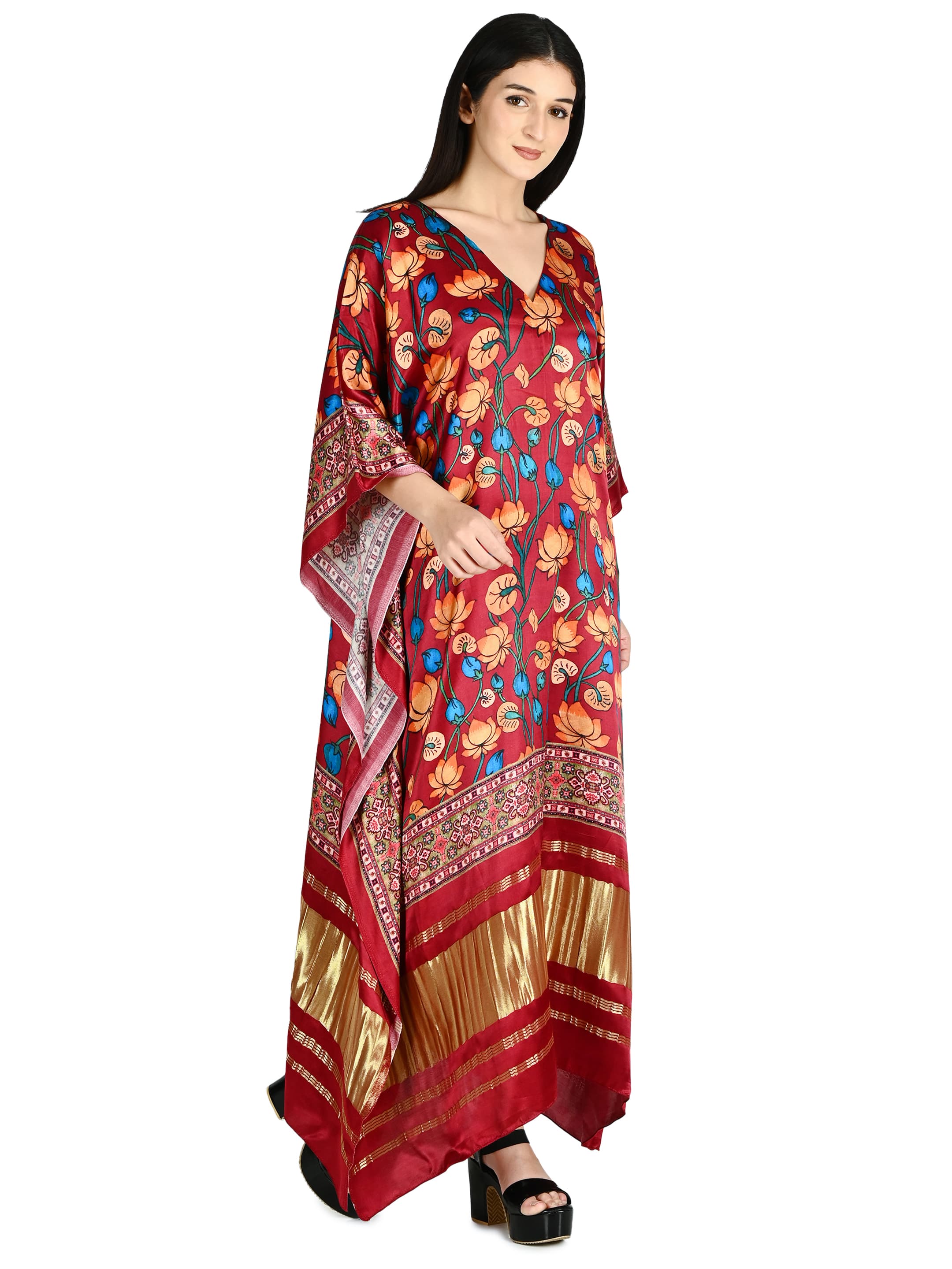 Maroon Lotus Kaftan 3