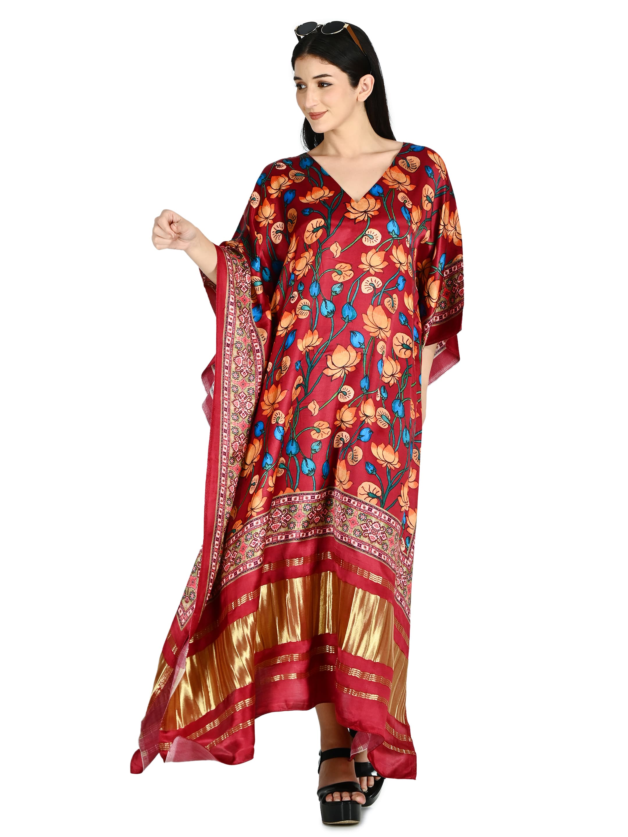 Maroon Lotus Kaftan 5