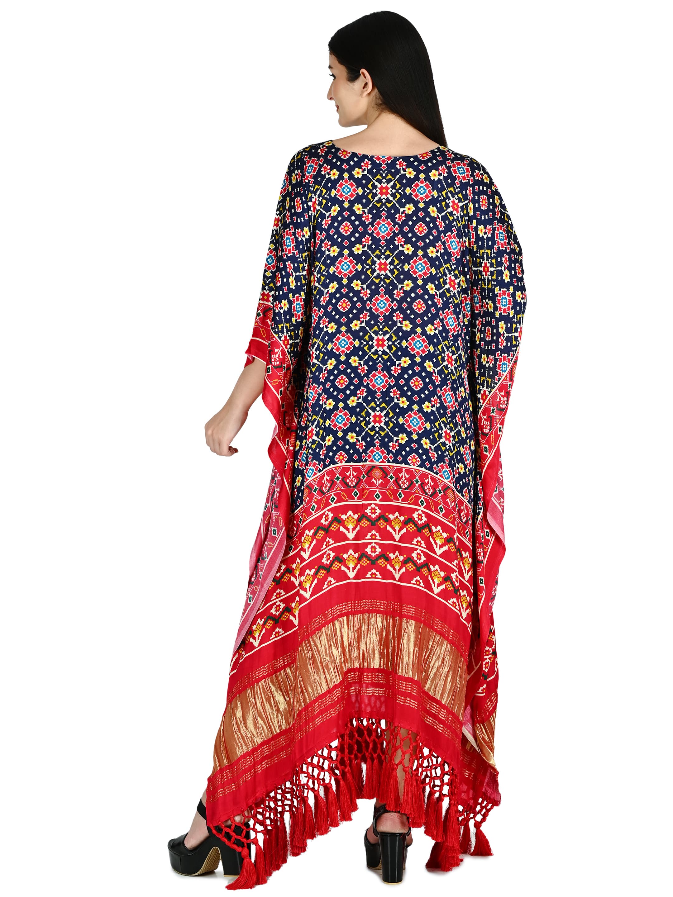 Navy Patola Ikat Kaftan 4