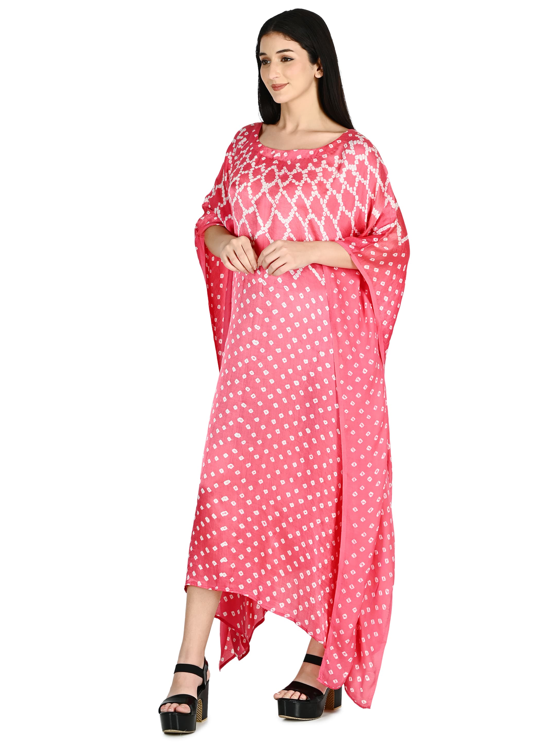 Rose Bandhani Kaftan 2