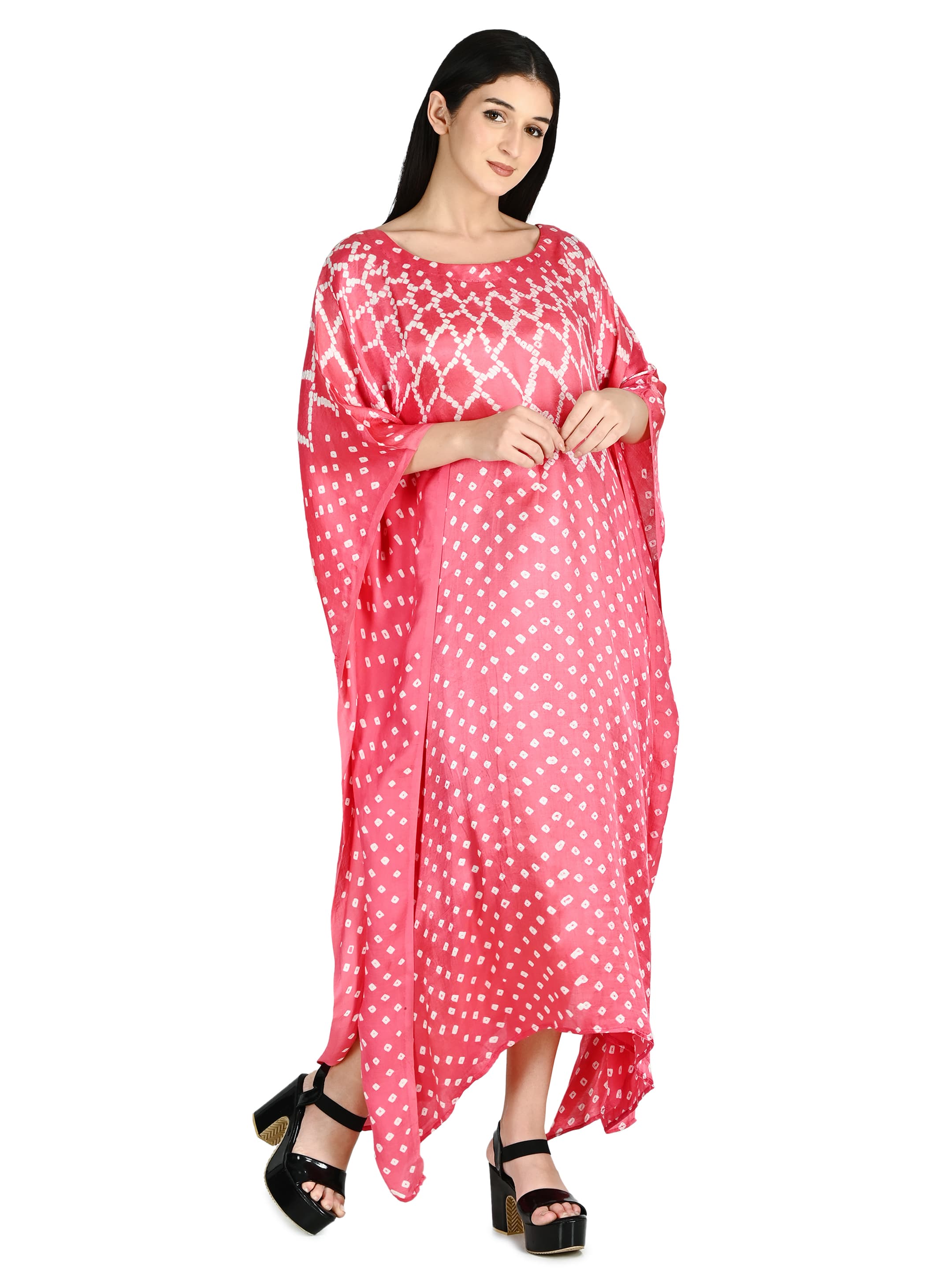 Rose Bandhani Kaftan 3