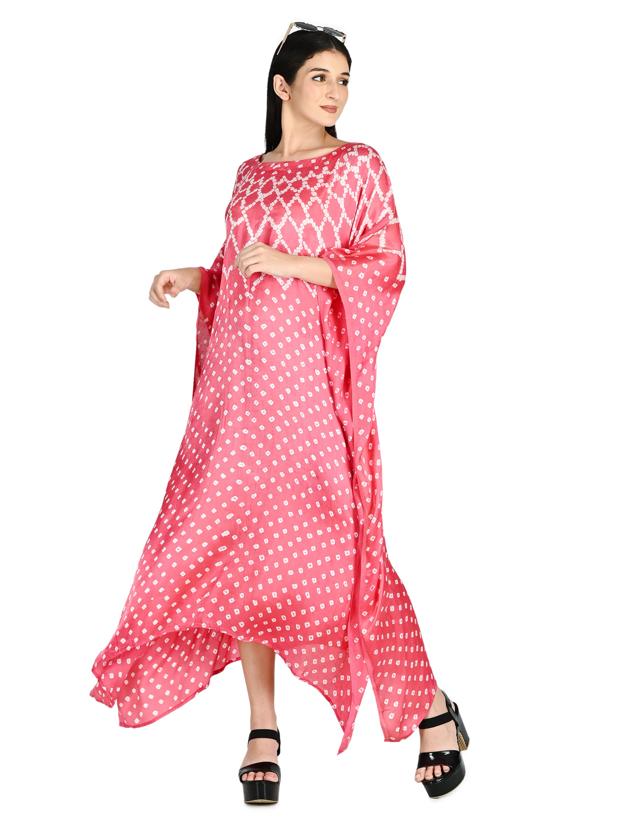Rose Bandhani Kaftan 4