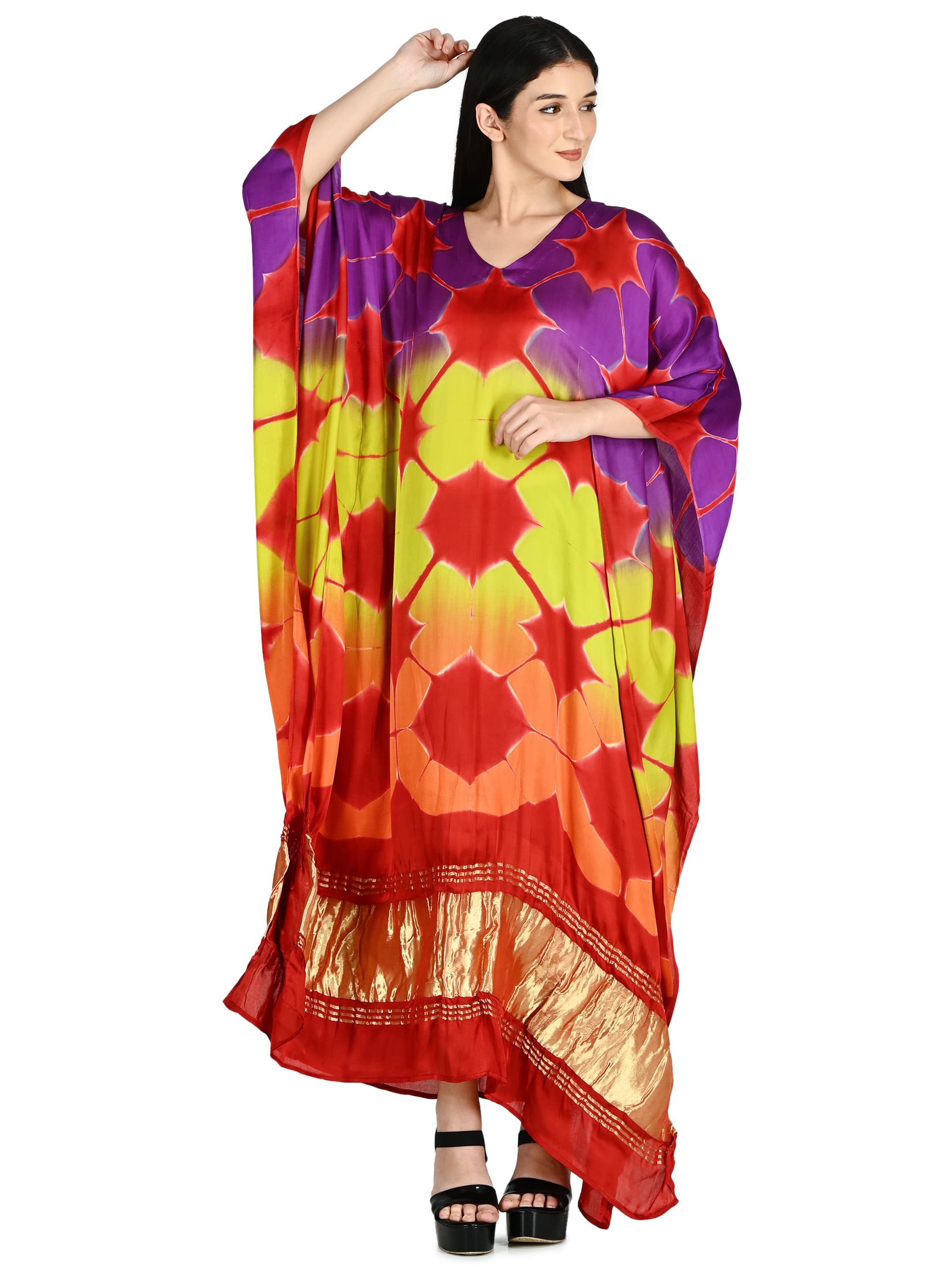 Violet Sunburst Tie-Dye Kaftan 2