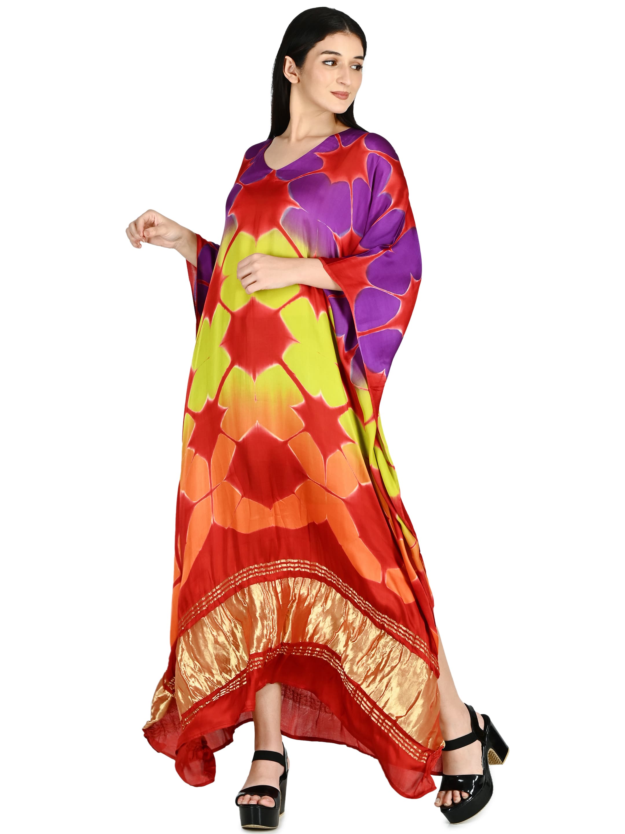Violet Sunburst Tie-Dye Kaftan 3