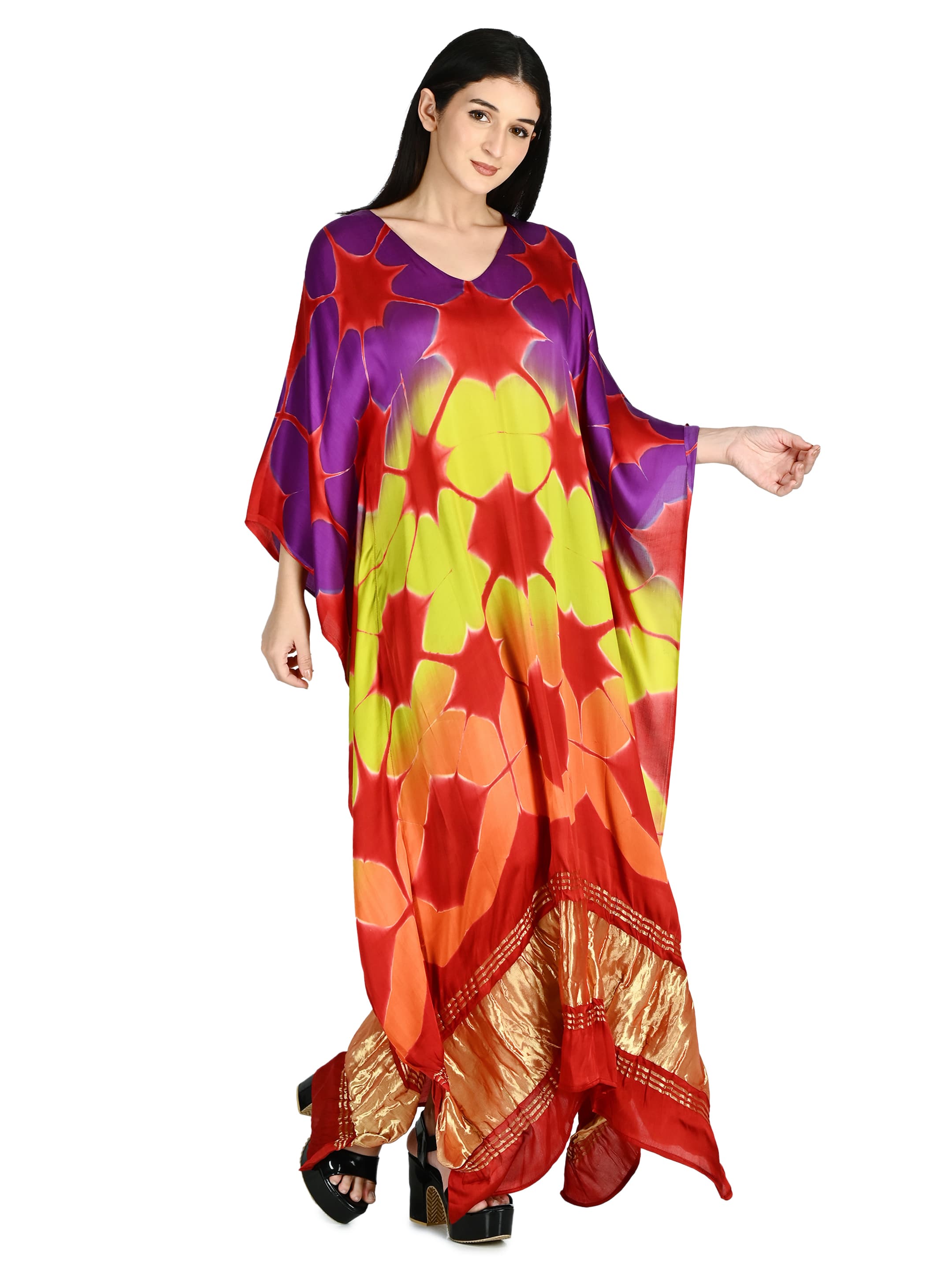 Violet Sunburst Tie-Dye Kaftan 4
