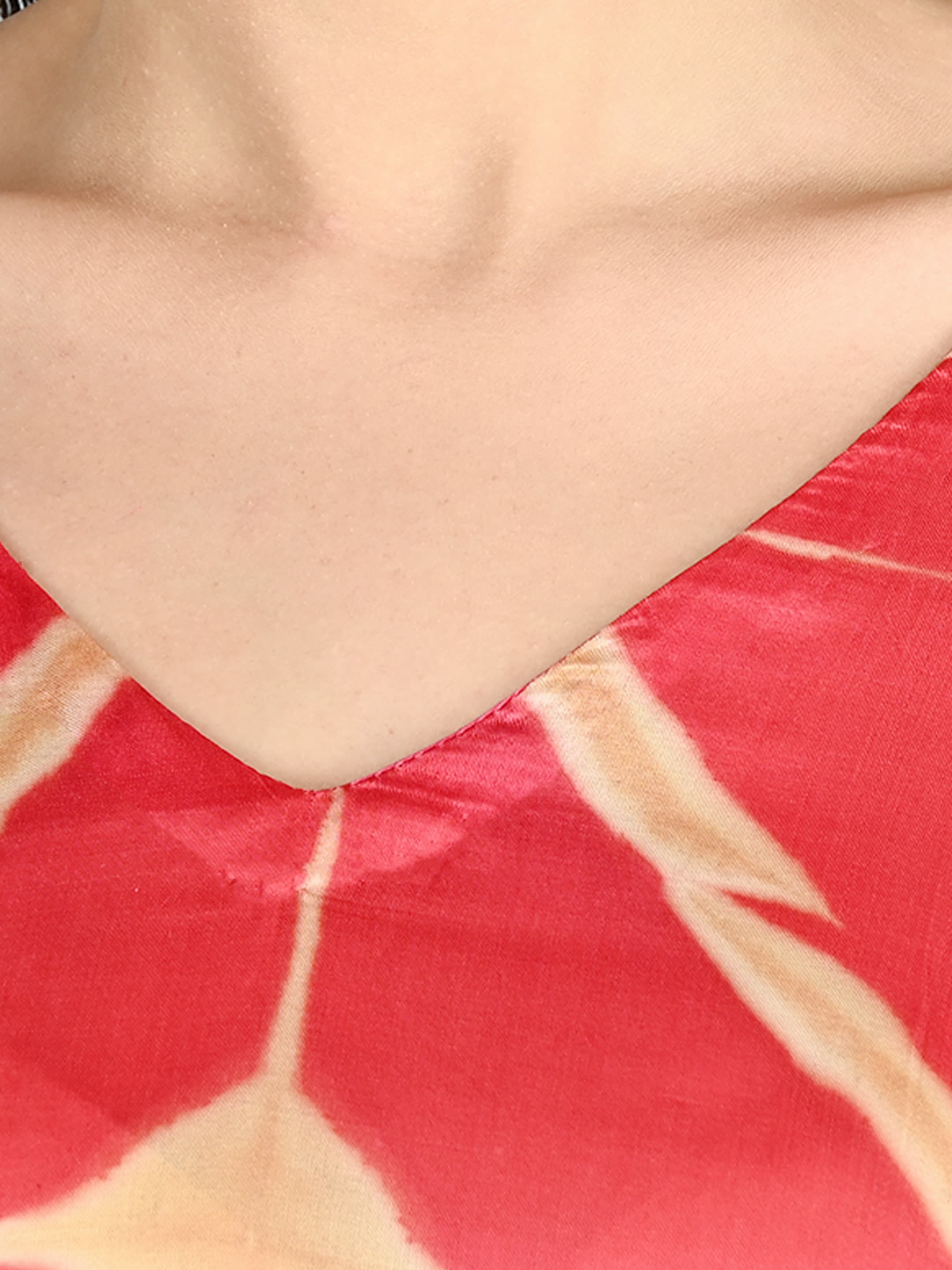 Crimson Geometric Shibori Kaftan 6