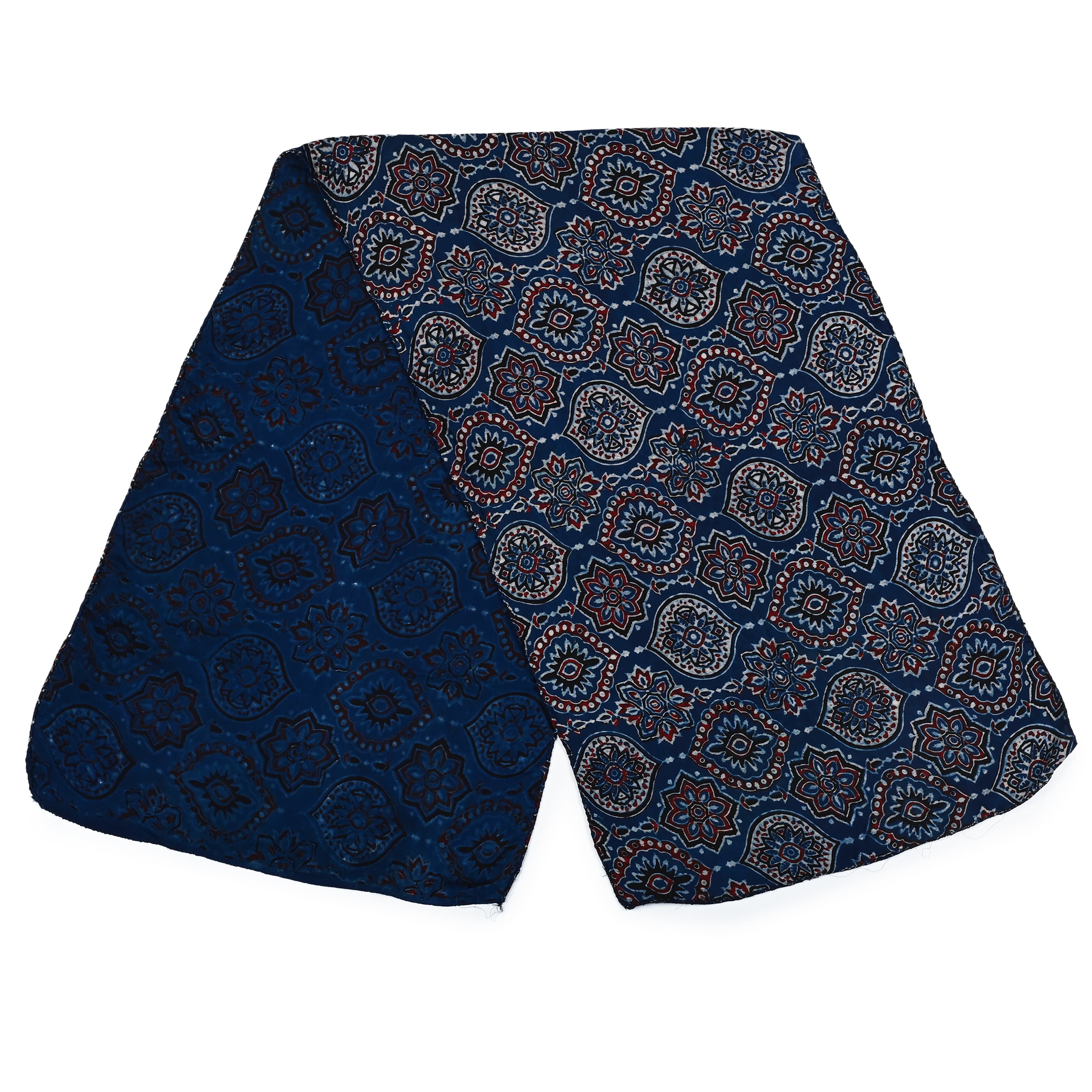 Ajrakh Pocket Scarf — Navy 4