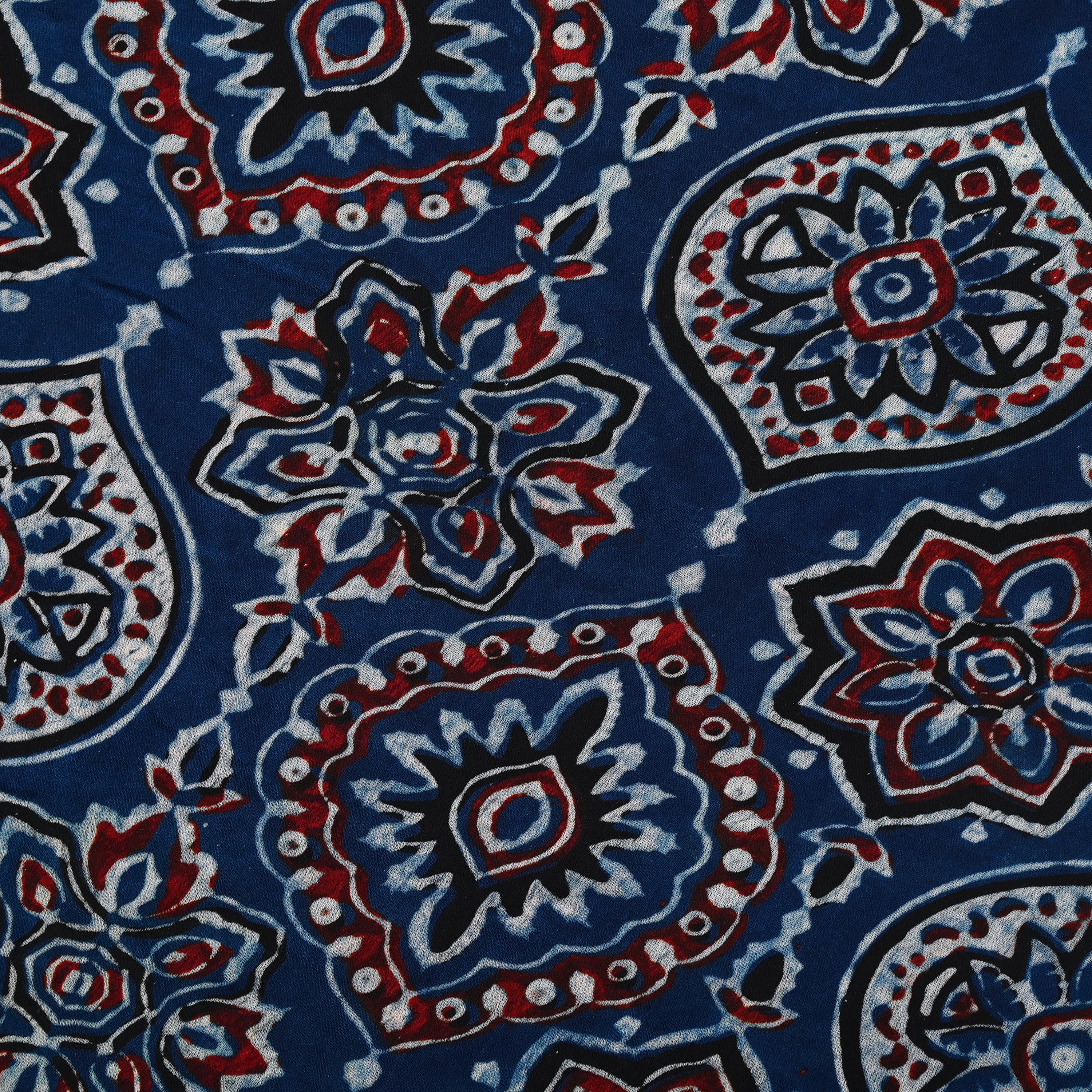 Ajrakh Pocket Scarf — Navy 5