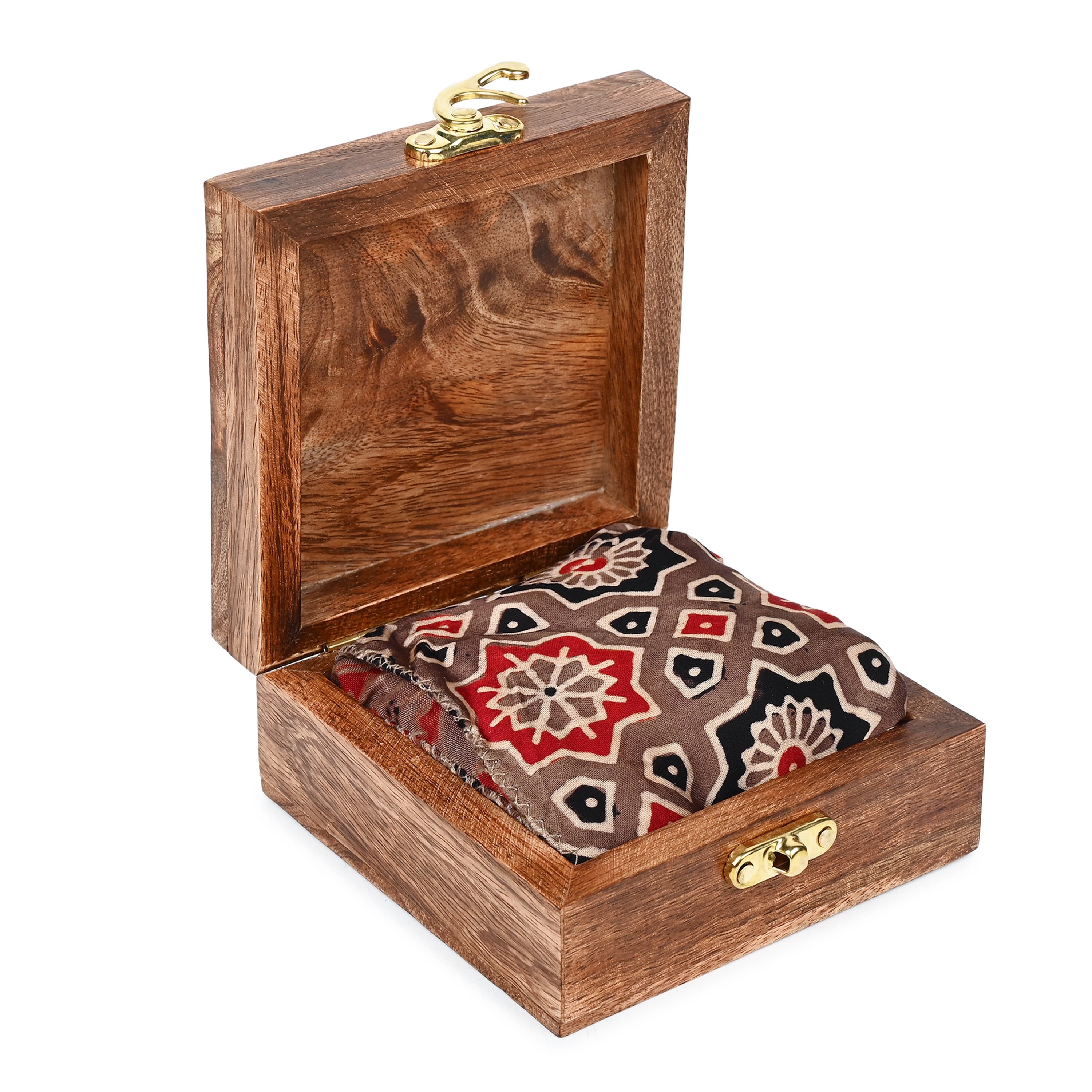 Ajrakh Pocket Scarf — Rust