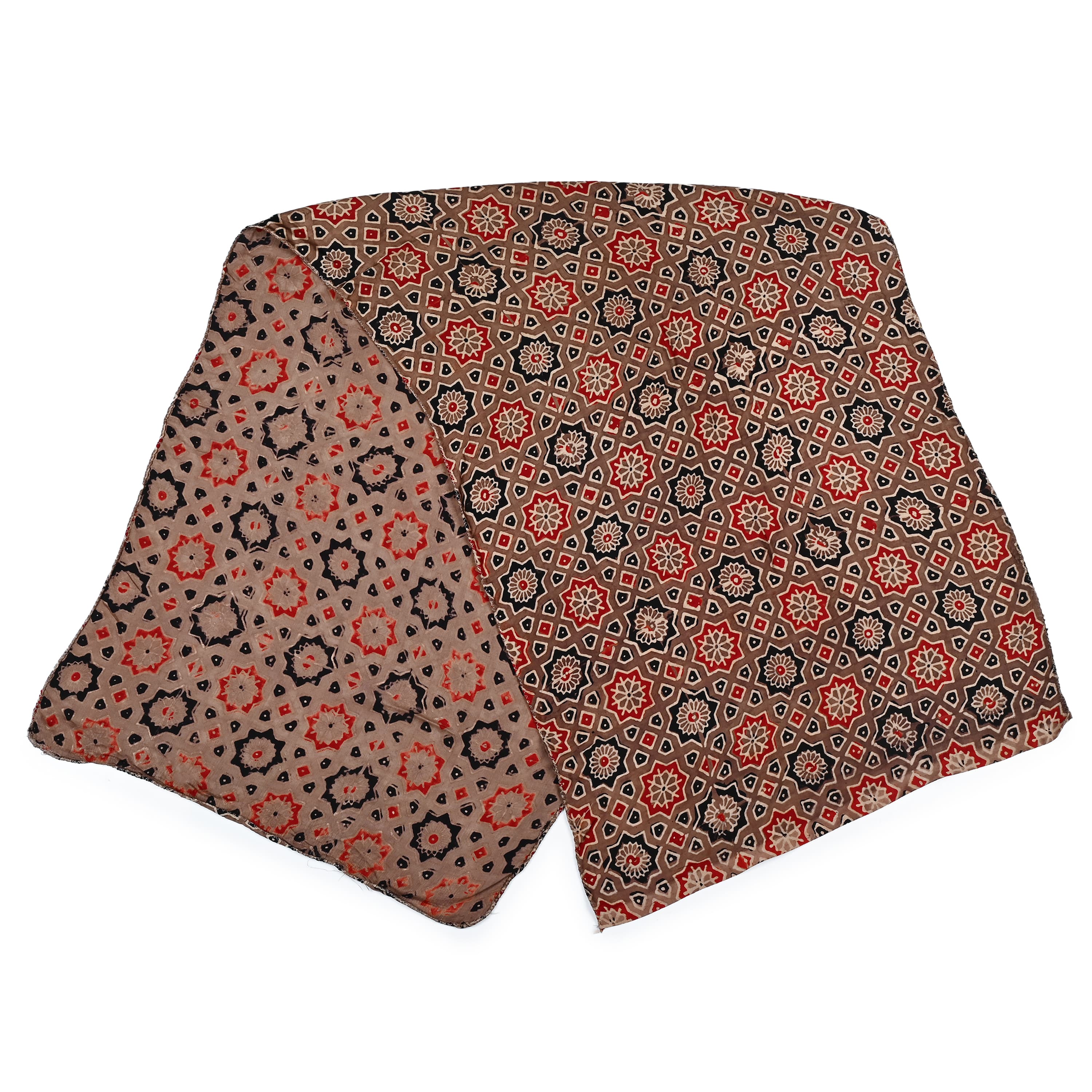 Ajrakh Pocket Scarf — Rust 4
