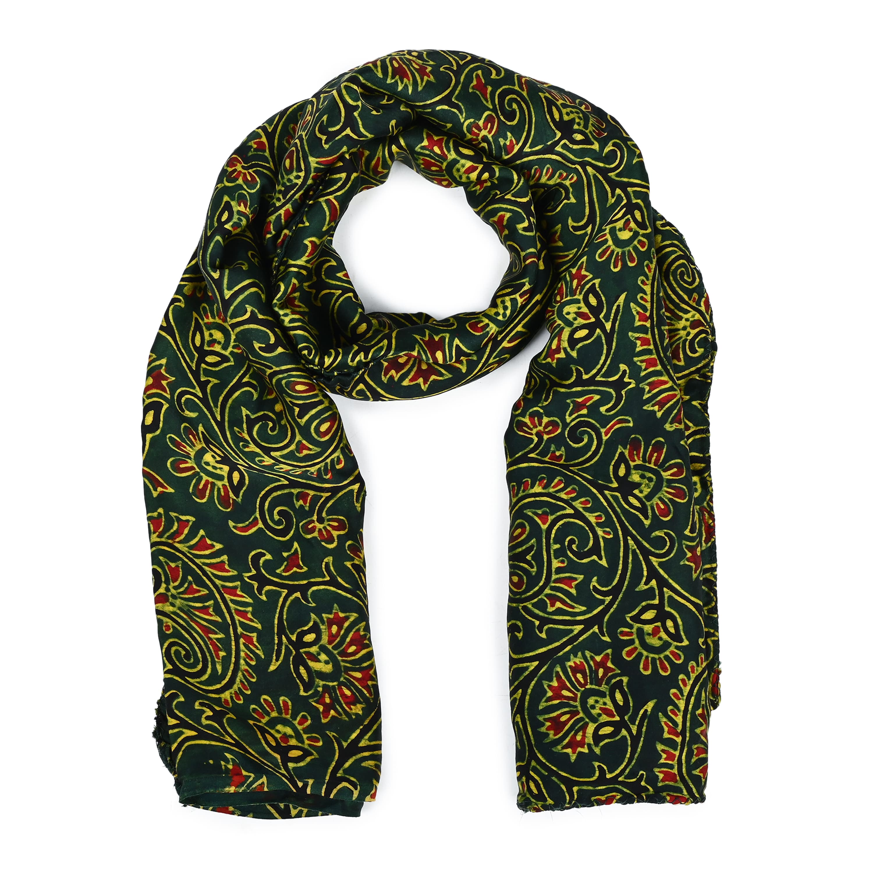 Kalamkari Pocket Scarf — Jade 3