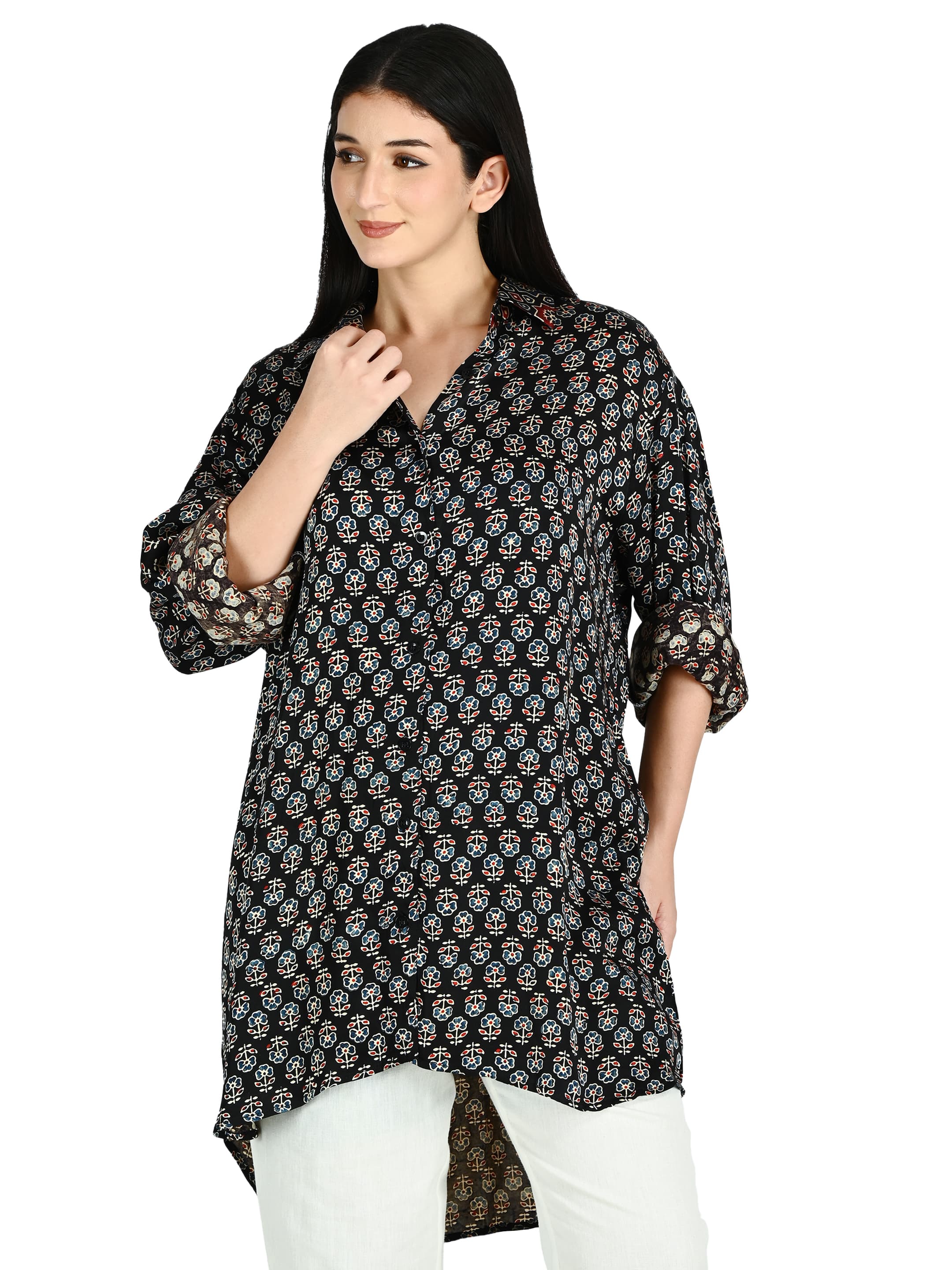 Black Ajrakh Shirt Tunic