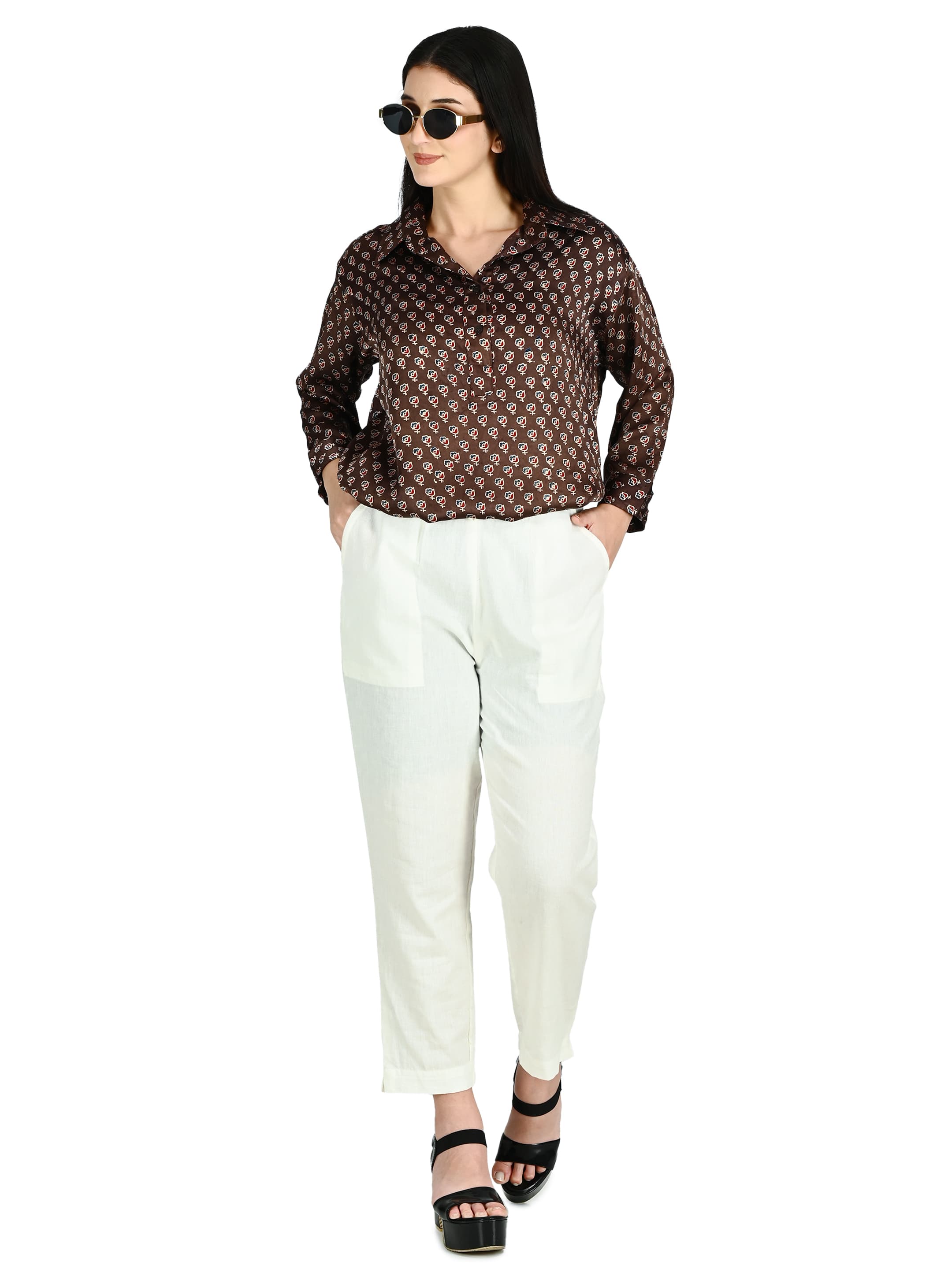 Dark Brown Ajrakh Circle Tunic 5