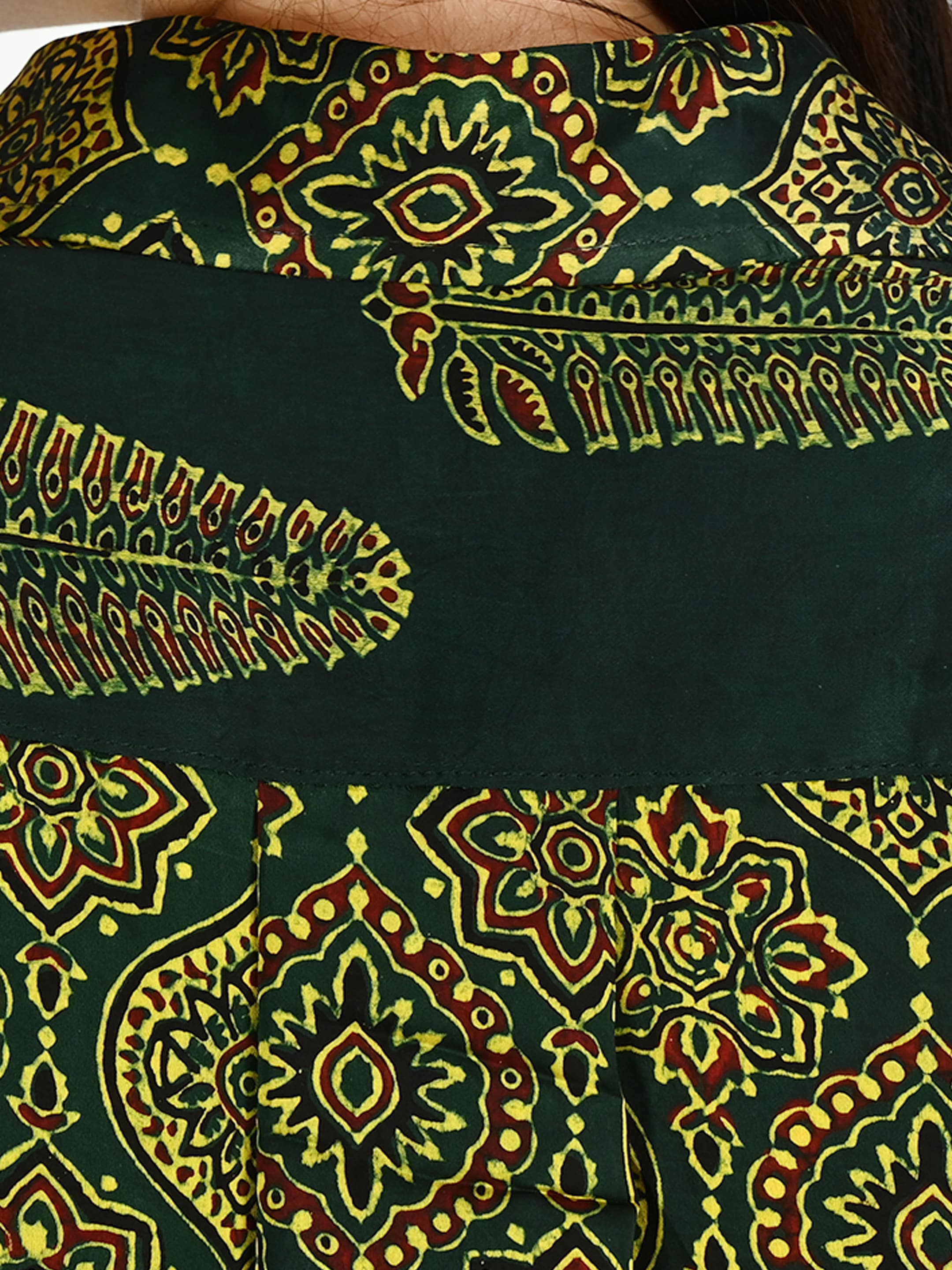 Green Ajrakh Ogee Shirt Tunic 4