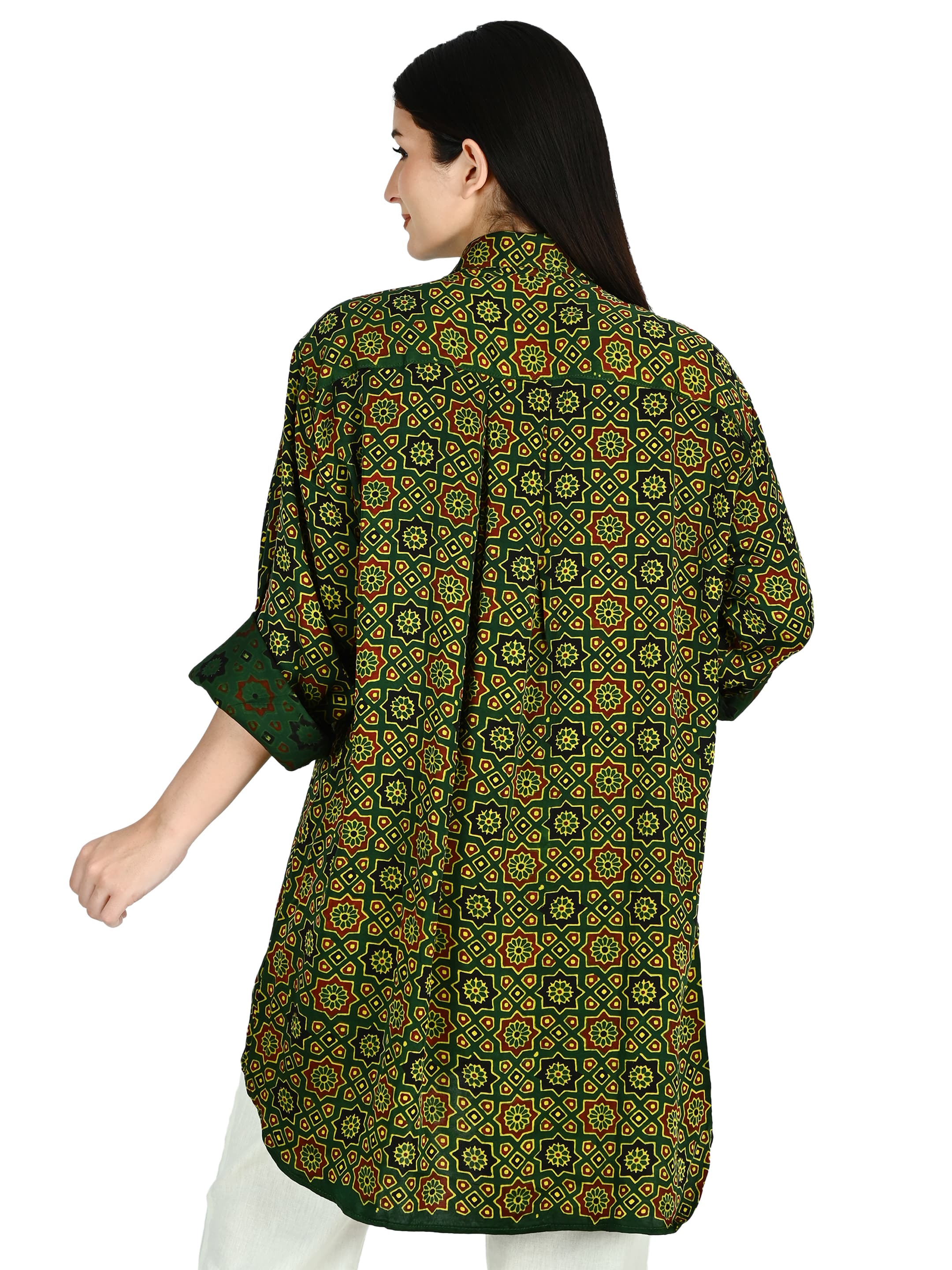 Green Ajrakh Star Tunic 2