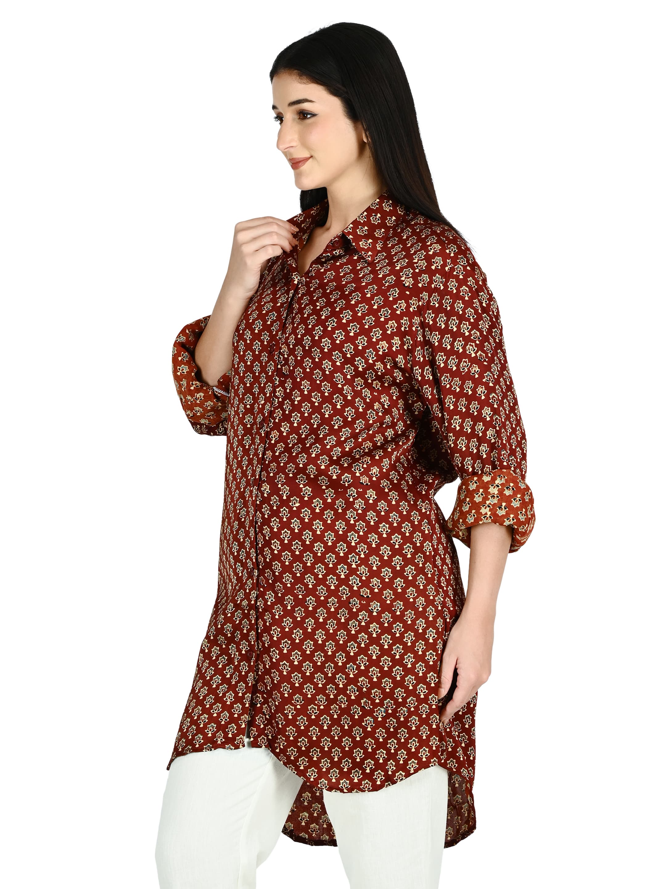 Maroon Buti Print Tunic 2