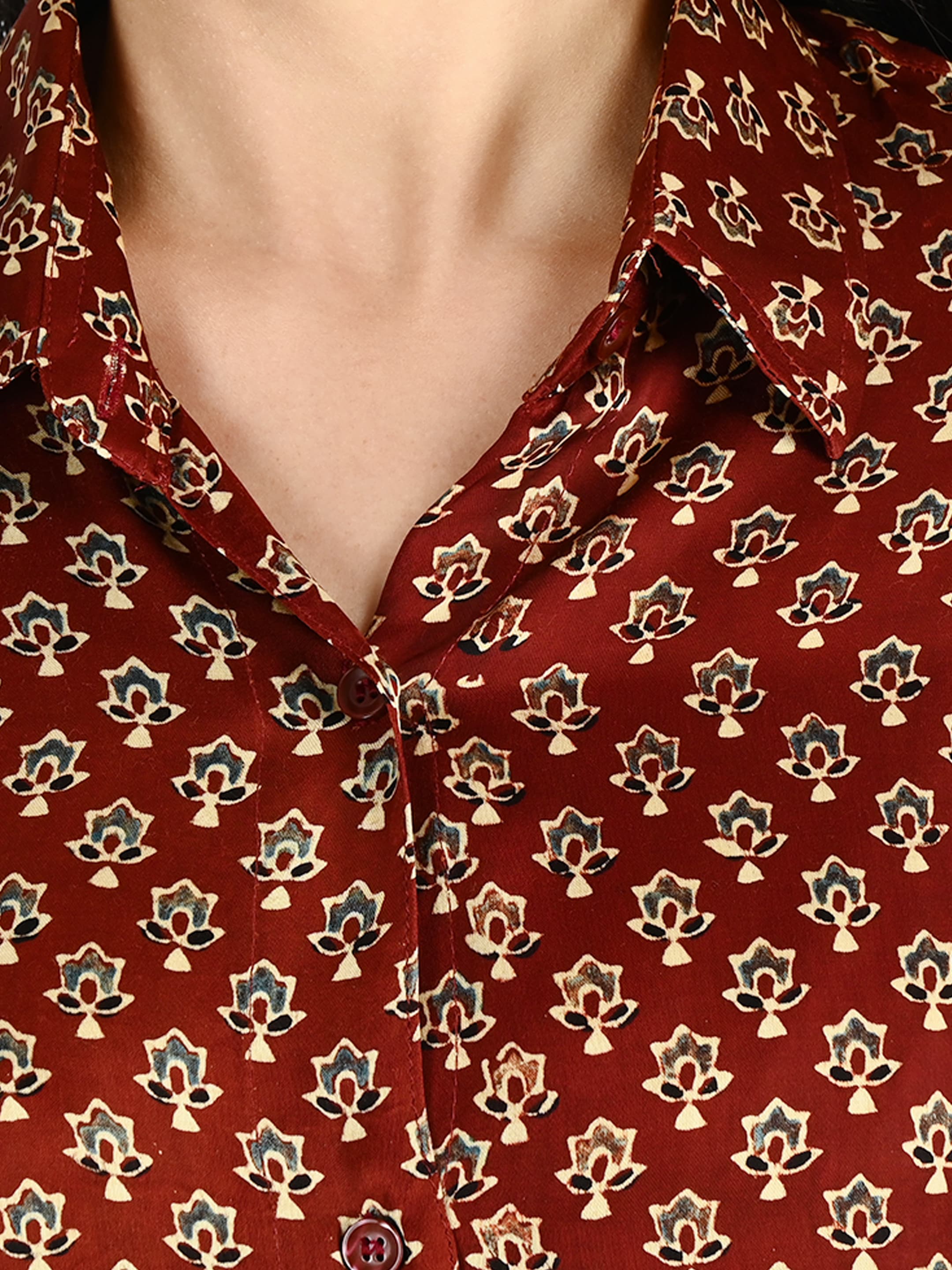 Maroon Buti Print Tunic 4