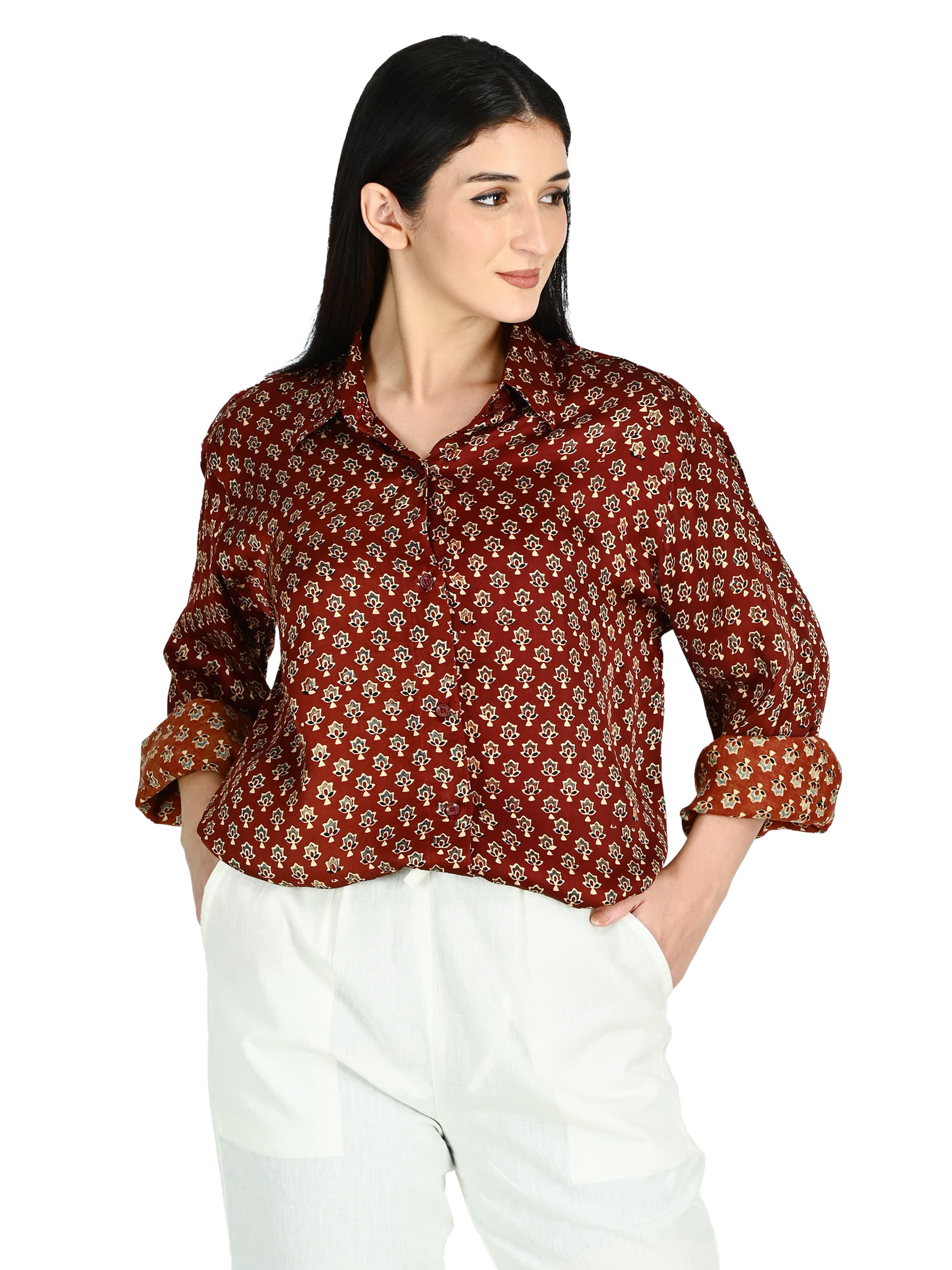 Maroon Buti Print Tunic 5