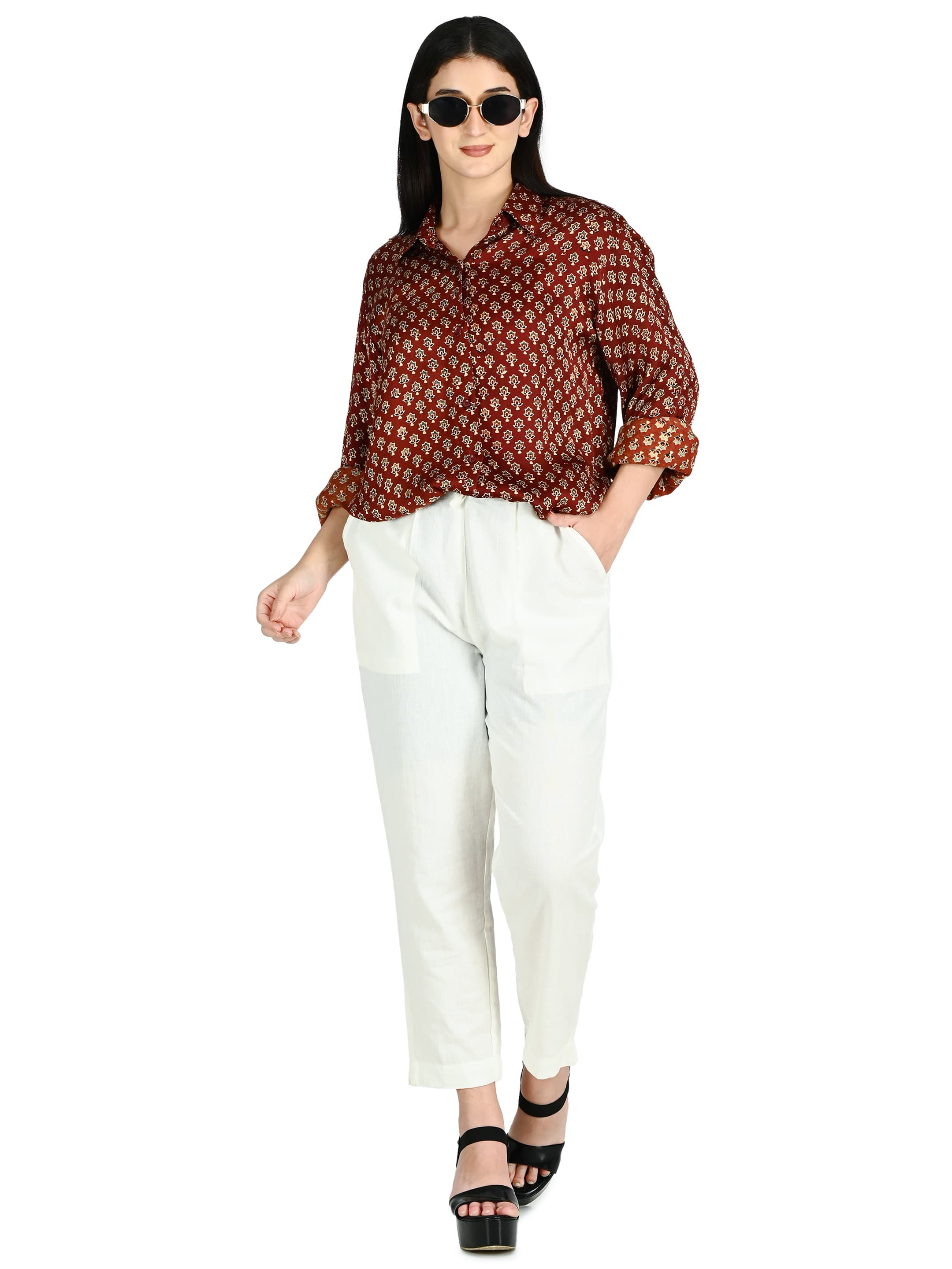 Maroon Buti Print Tunic 6