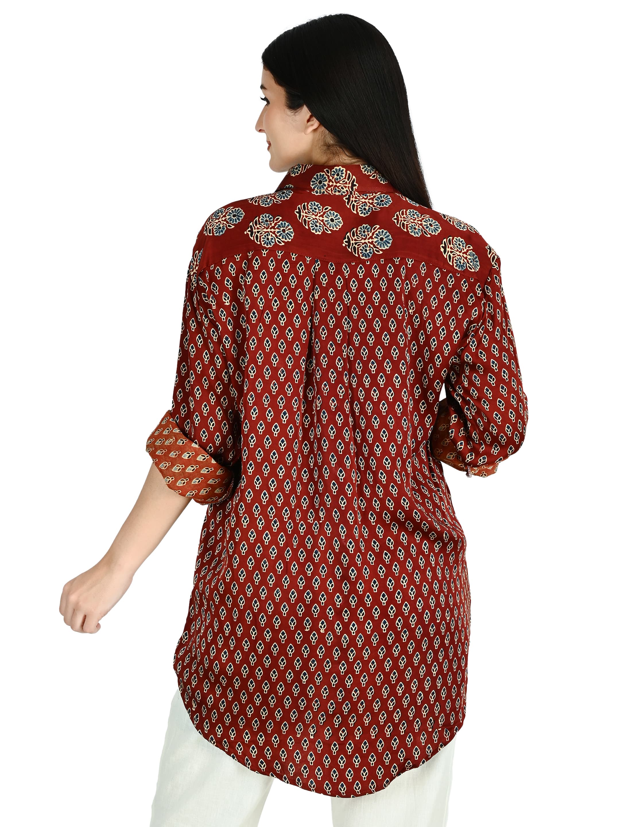 Red Ajrakh Diamond Tunic 3
