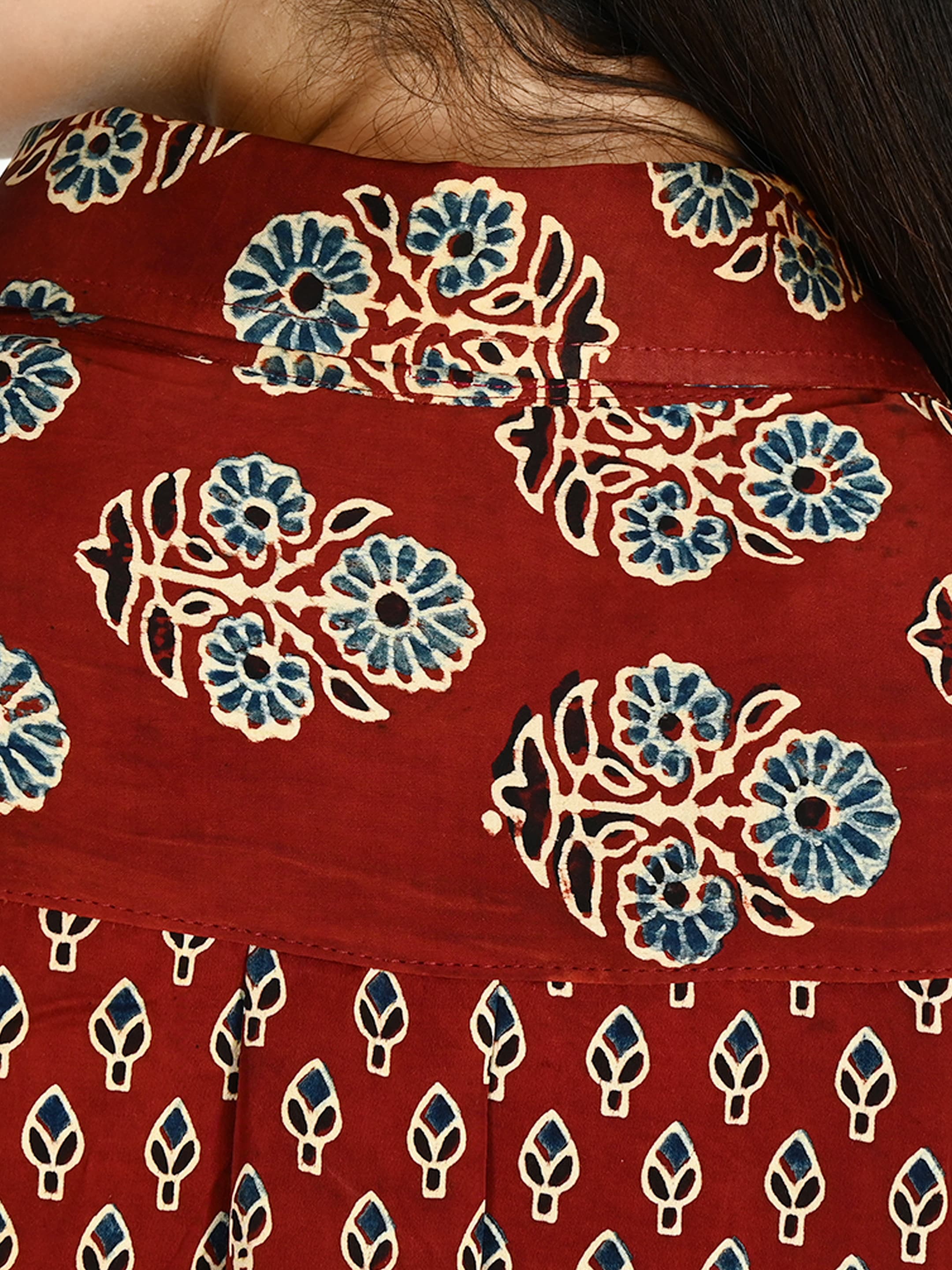 Red Ajrakh Diamond Tunic 4