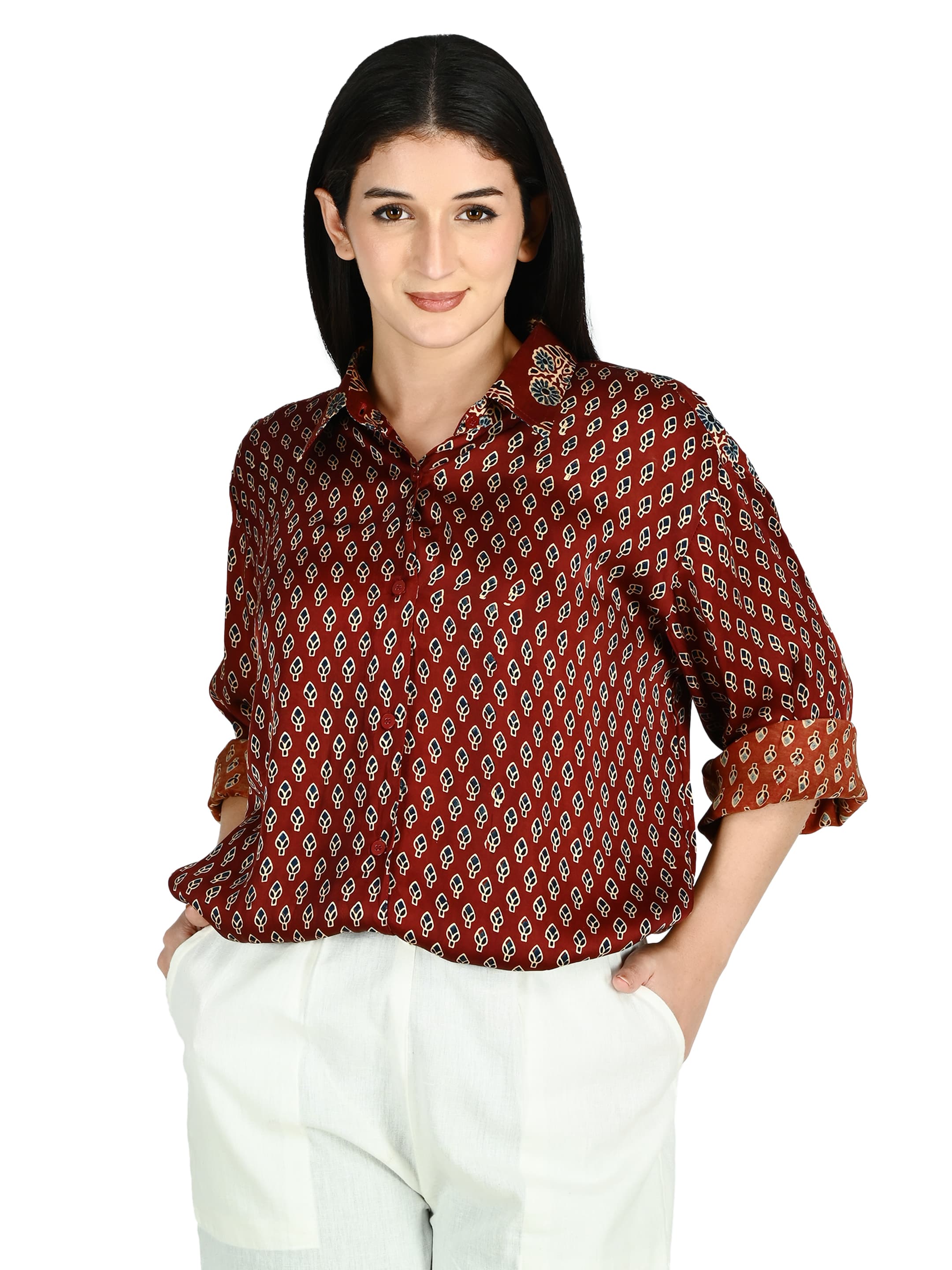 Red Ajrakh Diamond Tunic 5