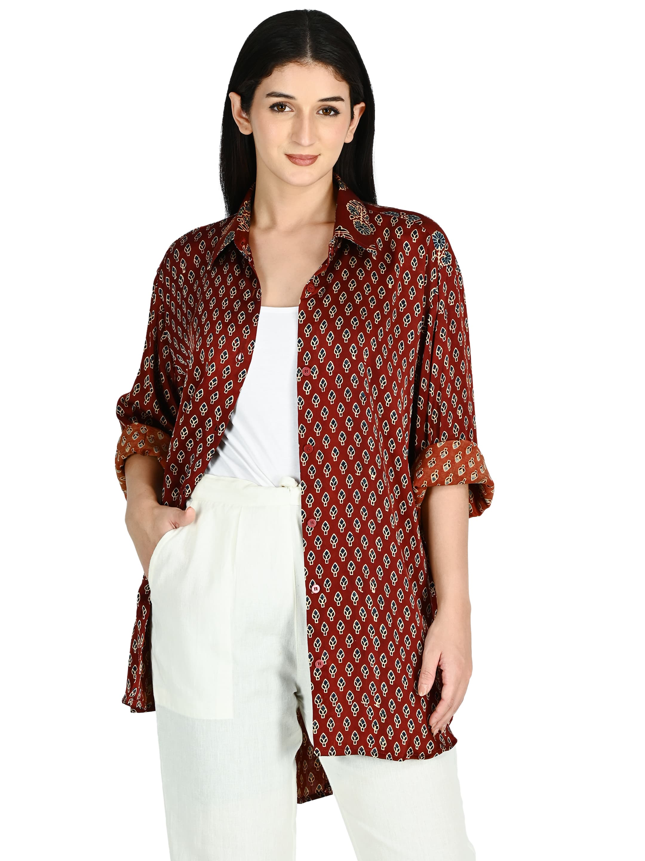 Red Ajrakh Diamond Tunic 7
