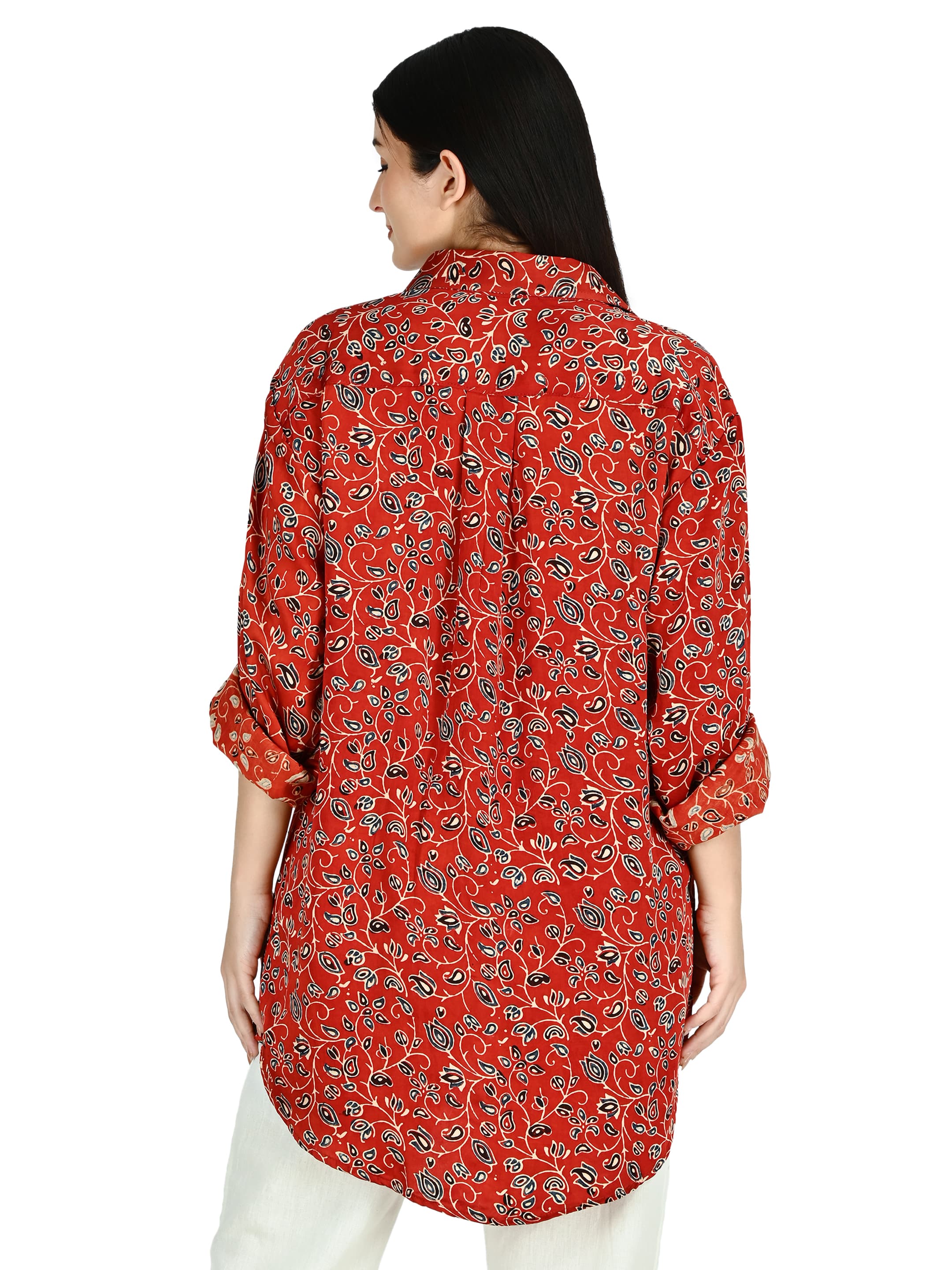 Red Kalamkari Shirt Tunic 3