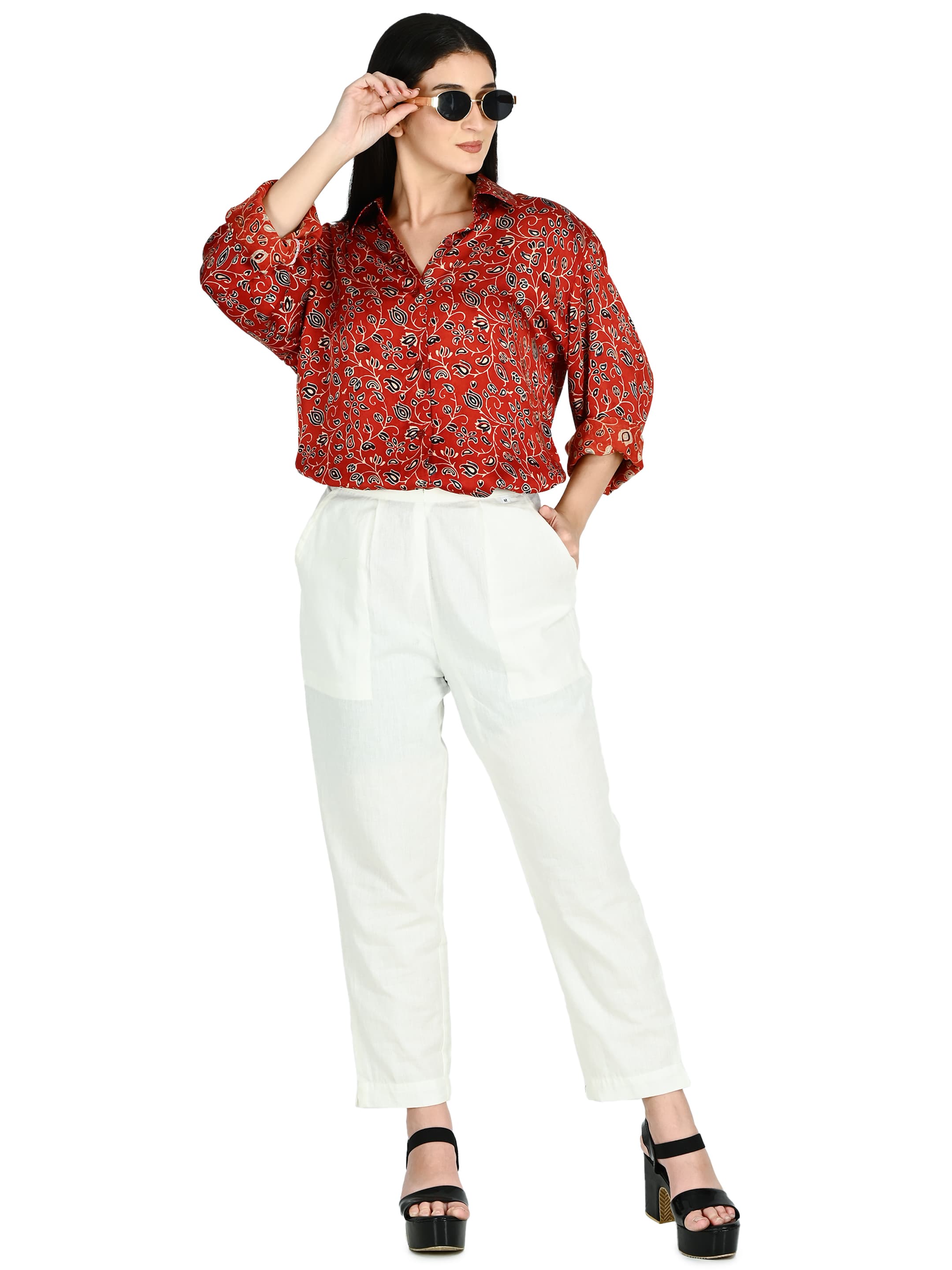 Red Kalamkari Shirt Tunic 6