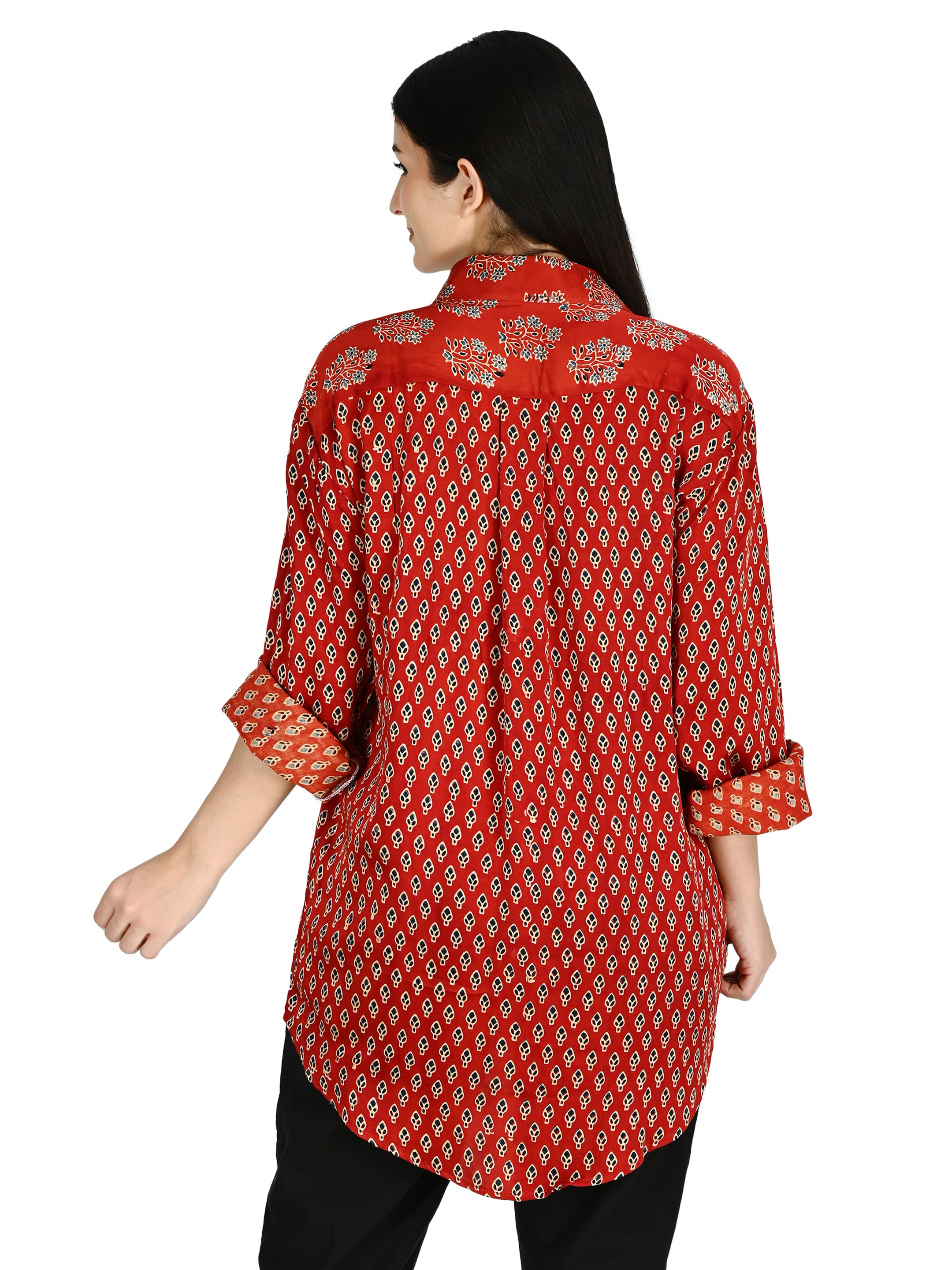 Rust Ajrakh Buti Tunic 3