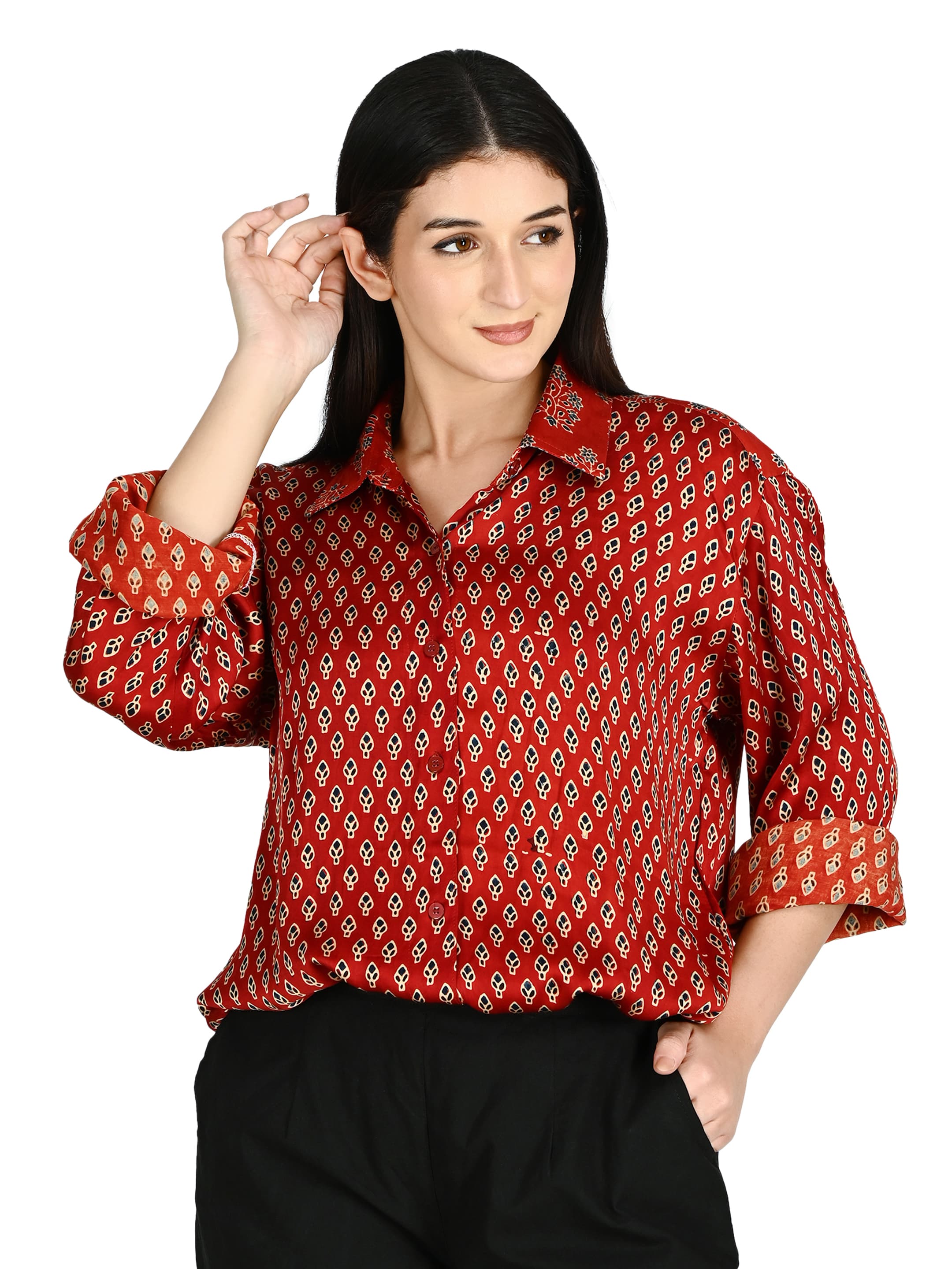 Rust Ajrakh Buti Tunic 5
