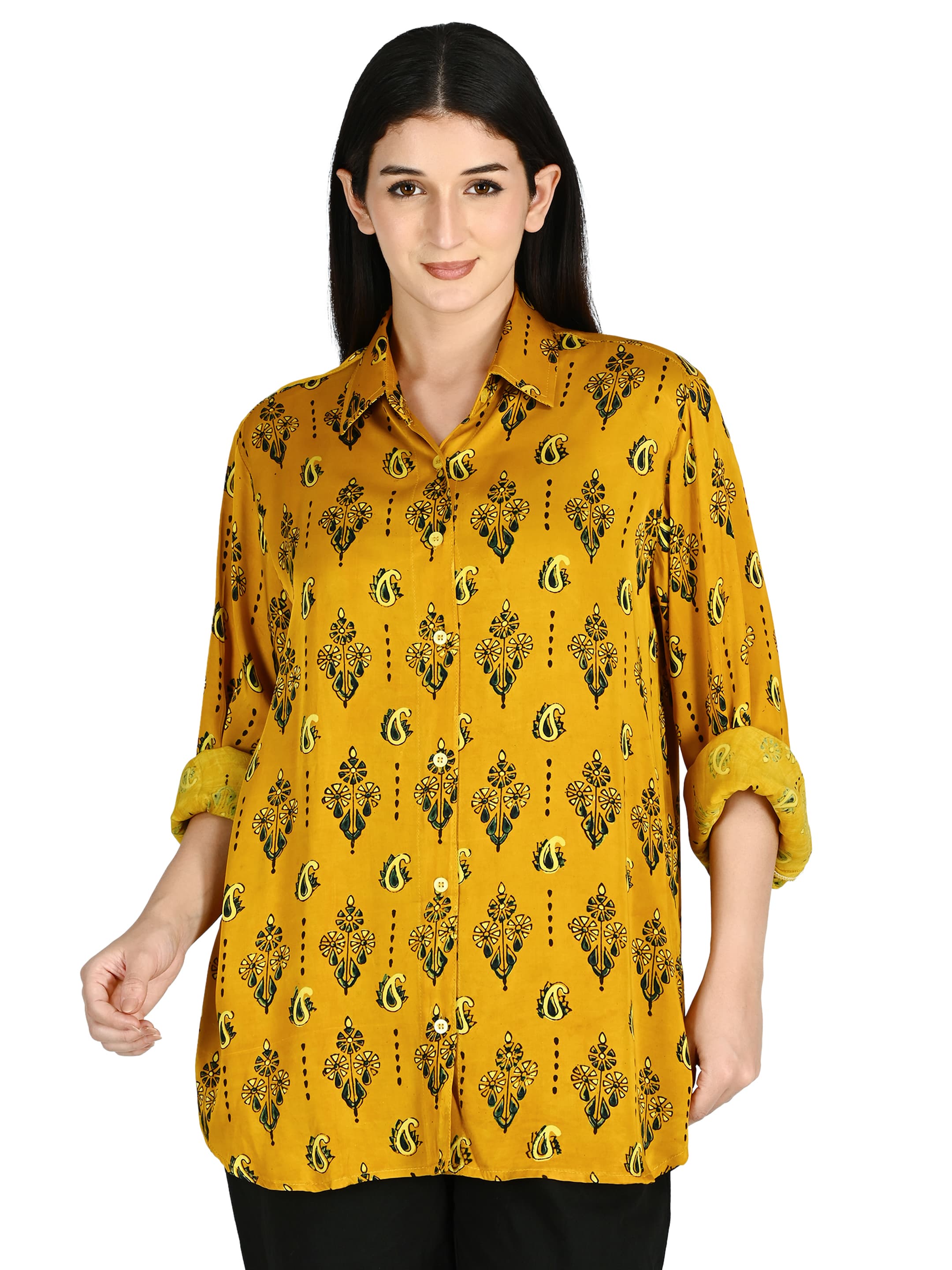 Mustard Paisley Shirt Tunic