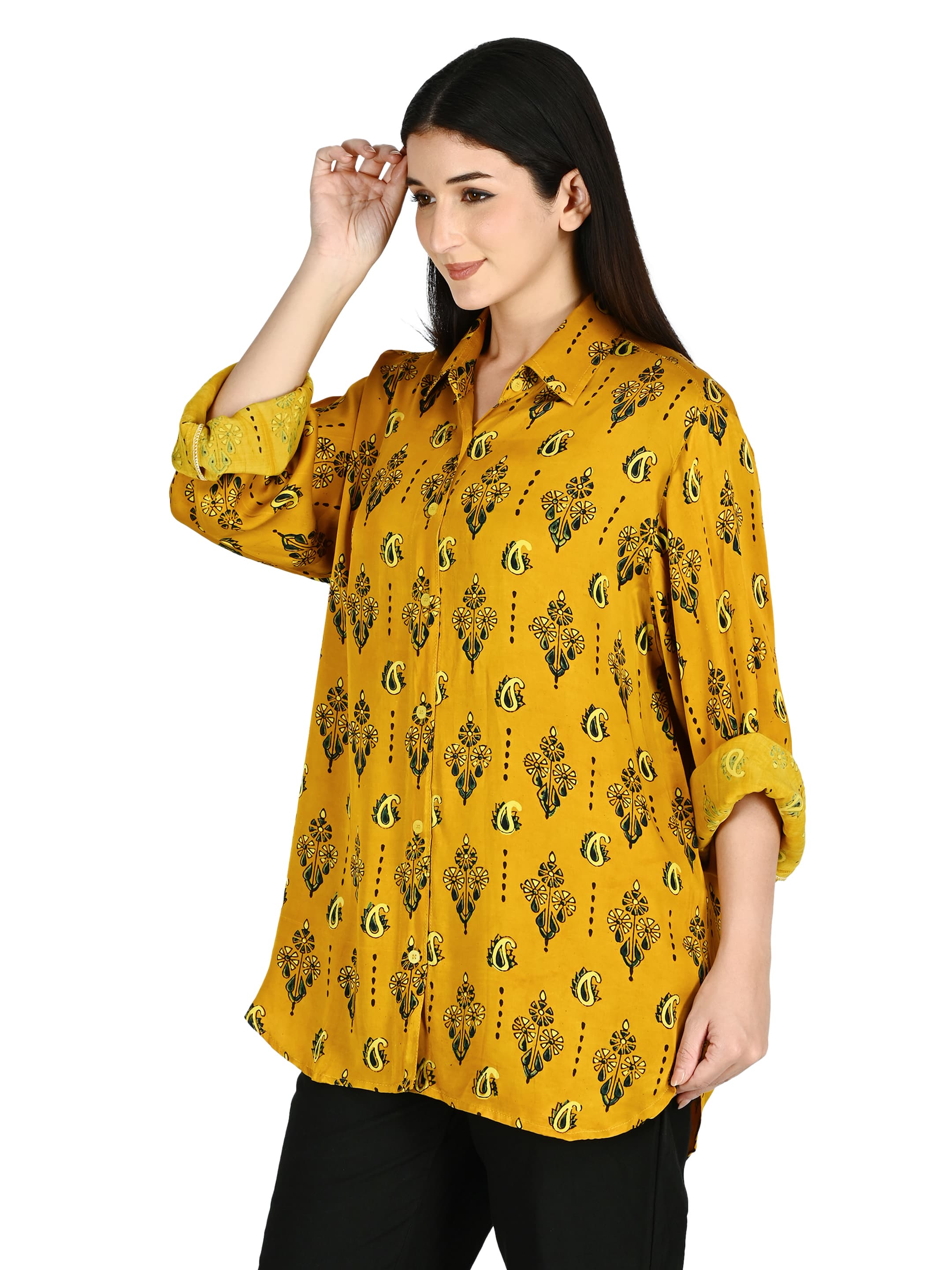 Mustard Paisley Shirt Tunic 2