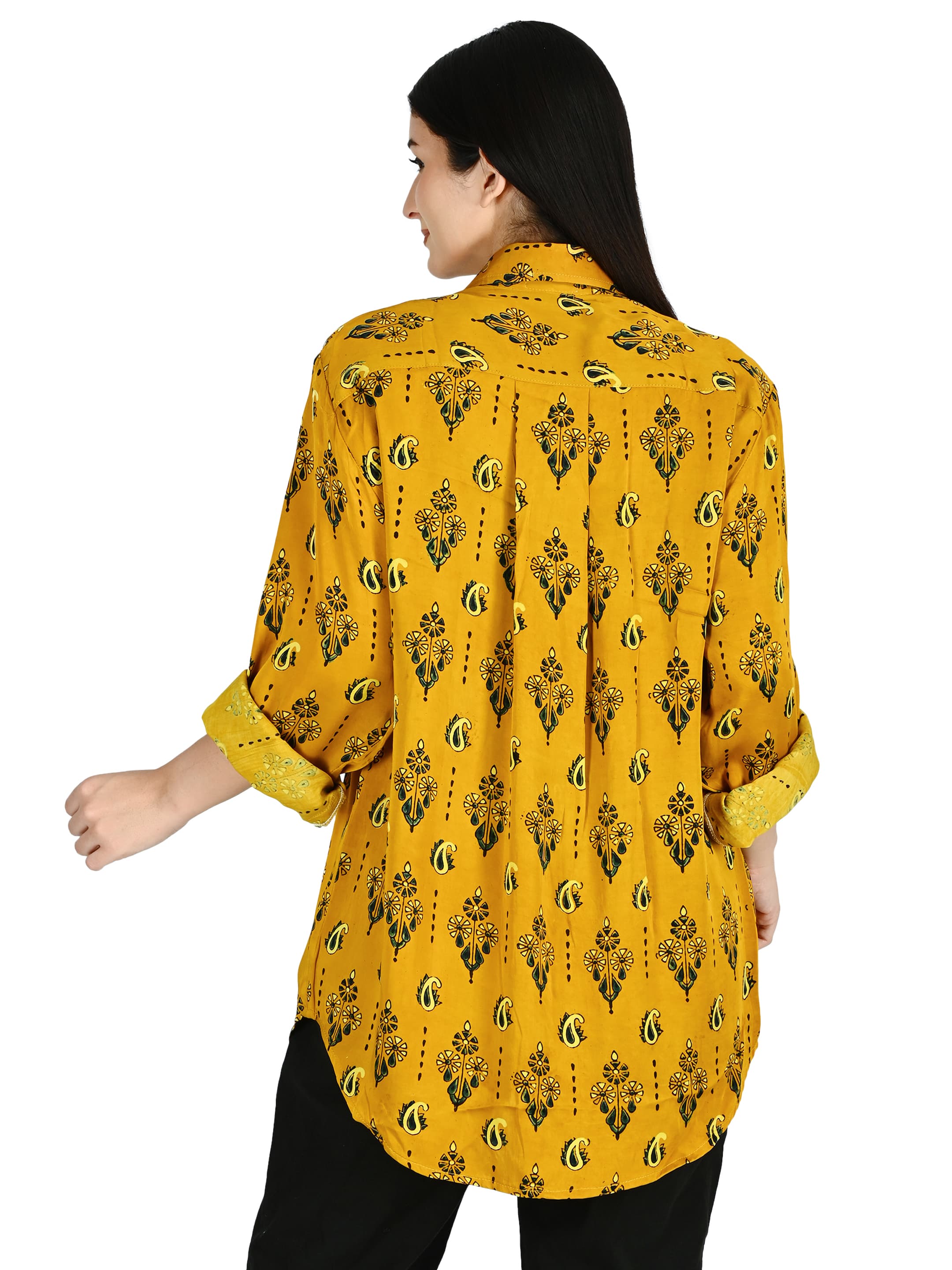Mustard Paisley Shirt Tunic 3