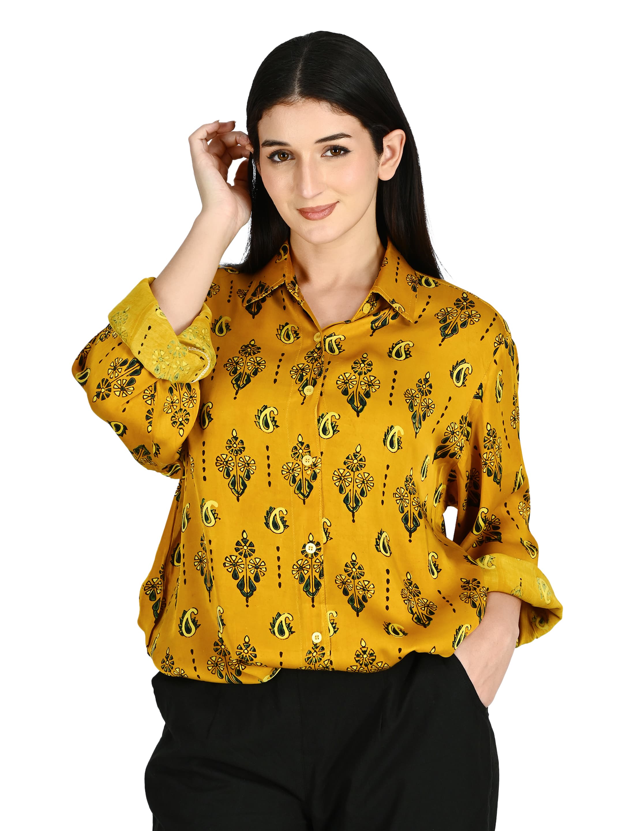 Mustard Paisley Shirt Tunic 5