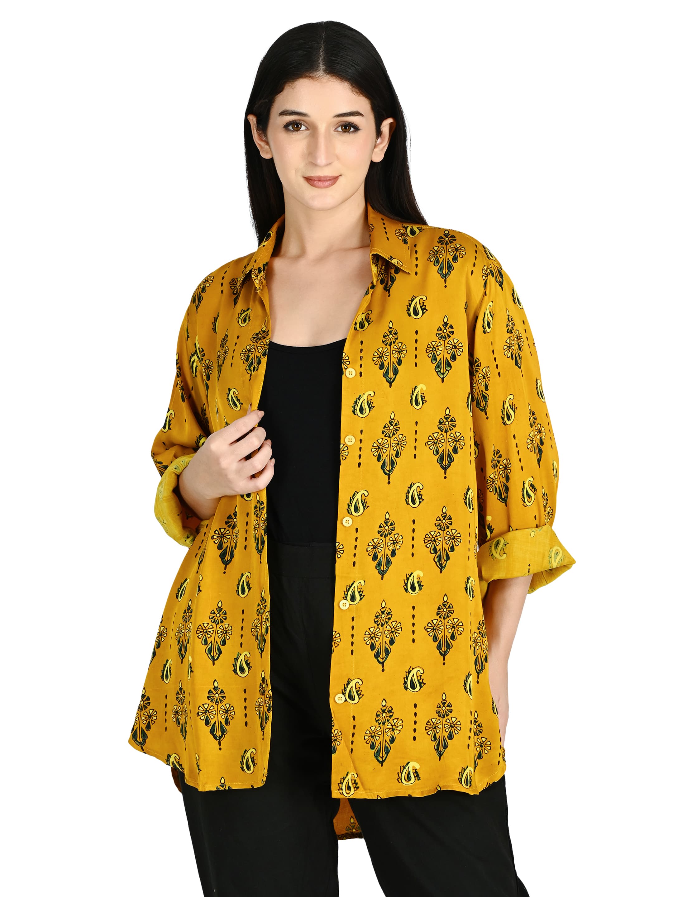 Mustard Paisley Shirt Tunic 7