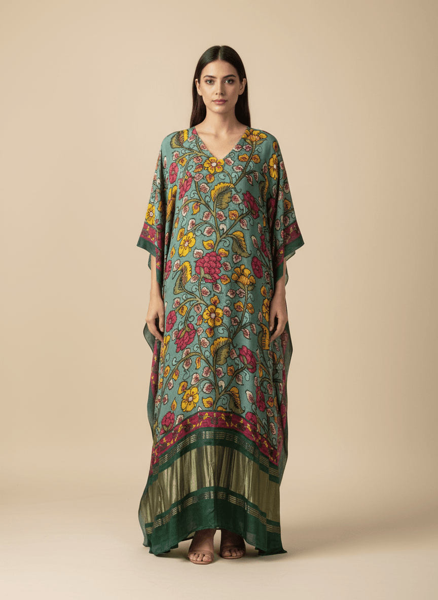 Modal Silk Kalamkari Kaftan